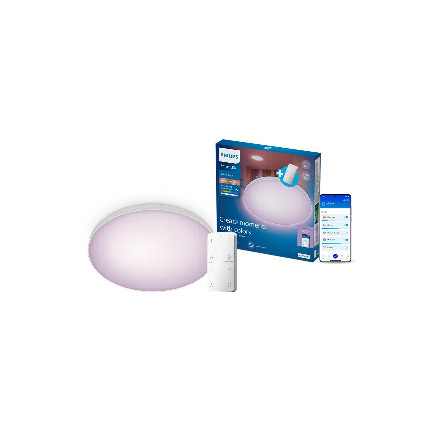 Philips Smart Lighting kattovalaisin pyöreä 24W RGB + valkoinen säädettävä kaukosäätimellä - 5