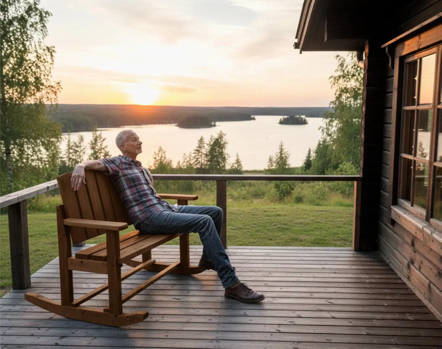 Miljöörakennus jämäkkä kahden istuttava seniorikeinupenkki ruskea 116 x 131 x 113 cm - 4