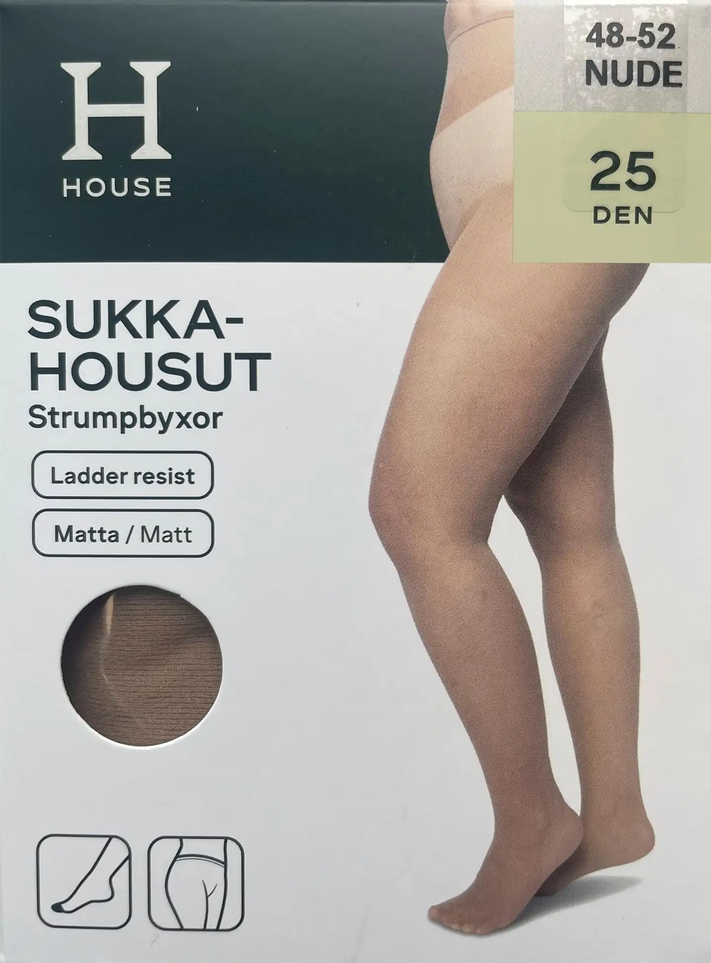 House naisten sukkahousut 25DEN runresist - NUDE