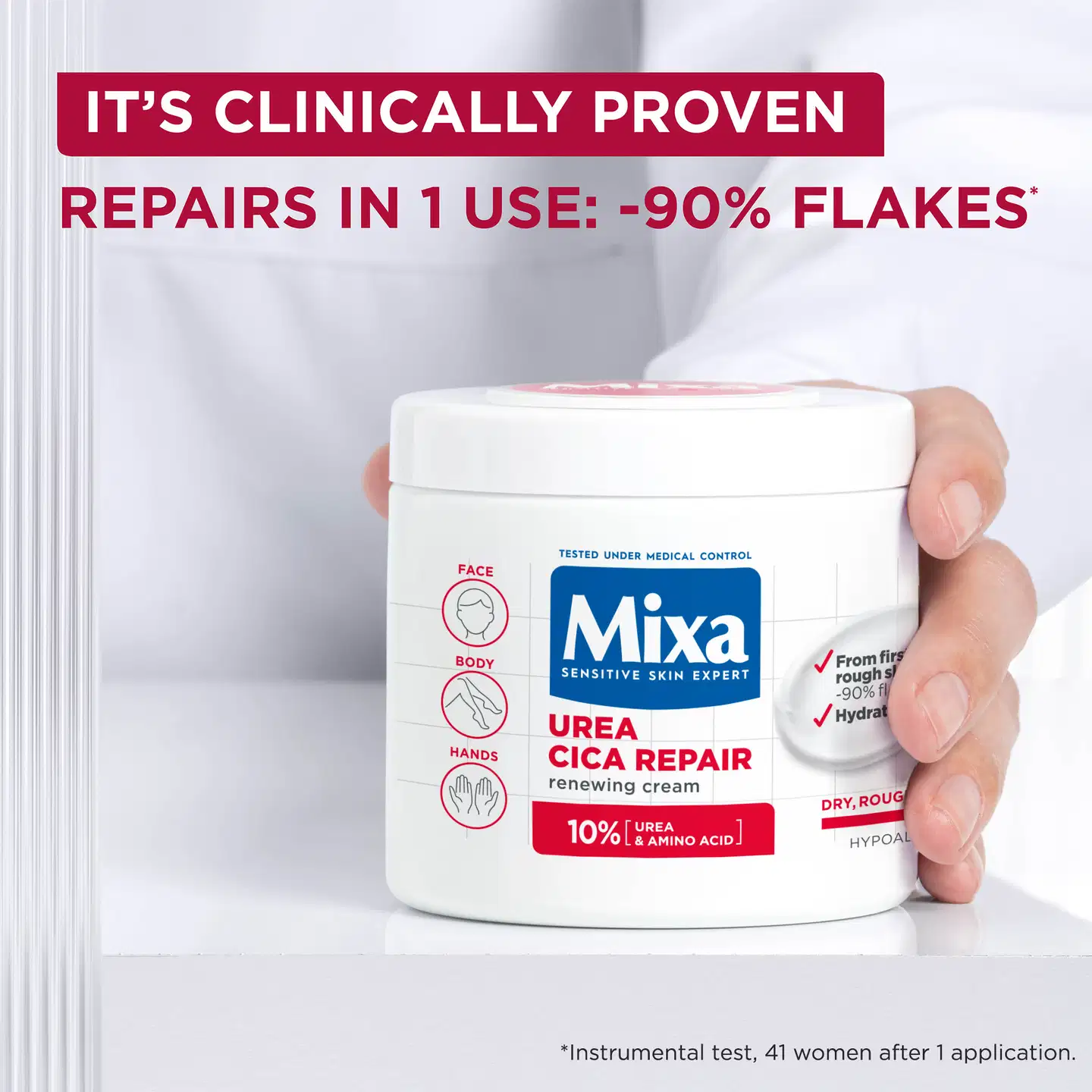Mixa Urea Cica Repair Renewing Cream Ihoa uudistava voide kuivalle ja karhealle iholle 400ml - 2