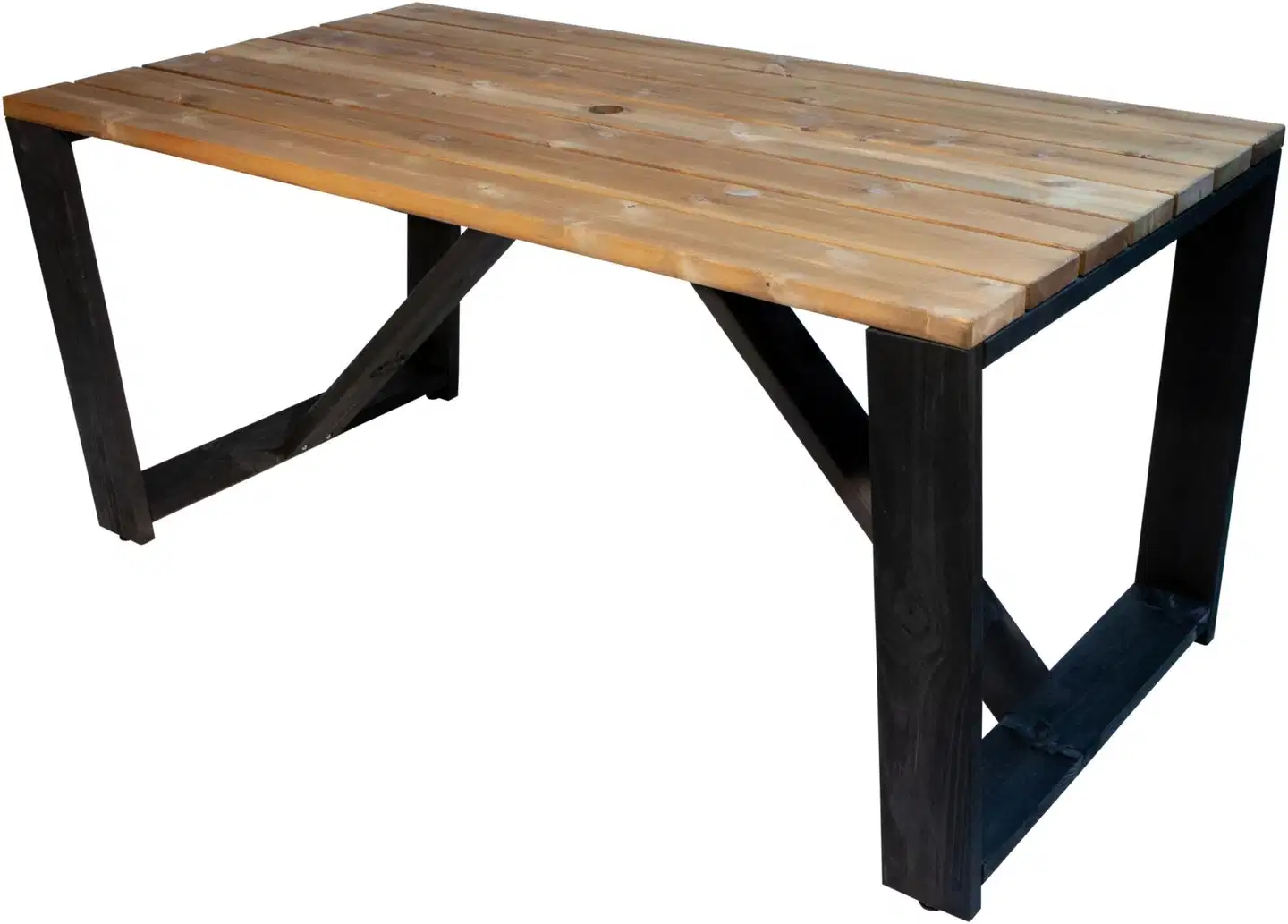 EcoFurn® Jussi pöytä 160, mänty musta/ruskea öljytty osina