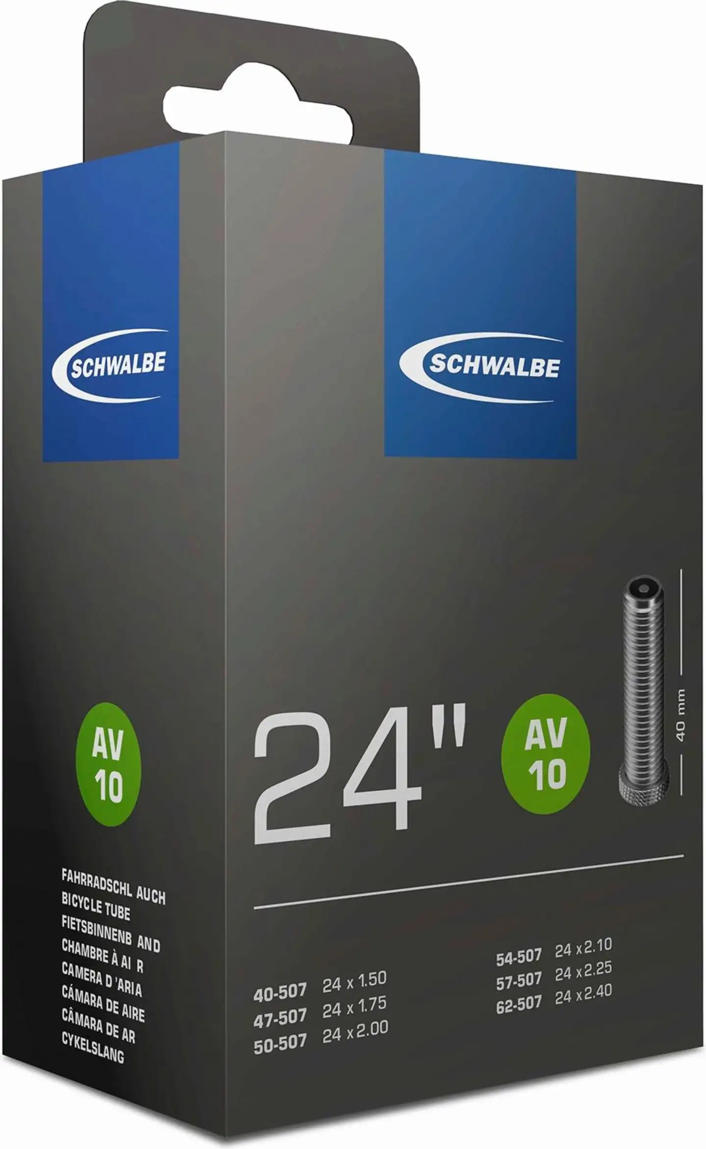 Schwalbe polkupyörän sisärengas 24" 40/62-507 av10 40mm