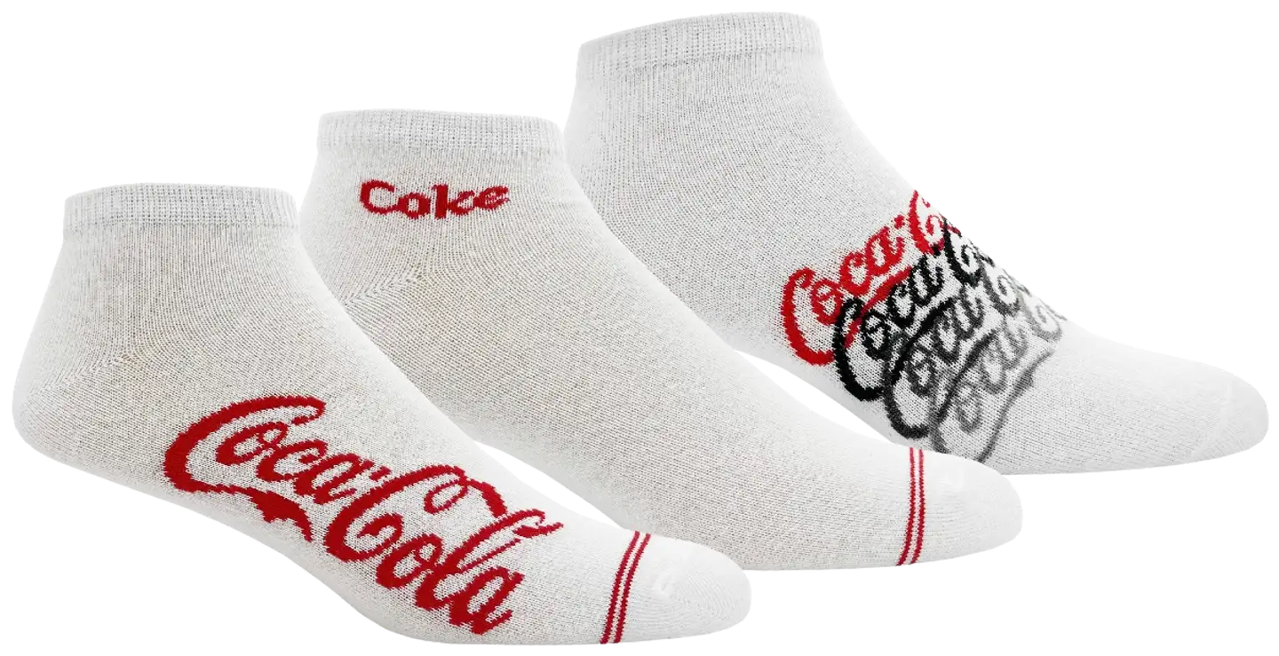 Coca Cola miesten sneakersukat 3P - VALKOINEN