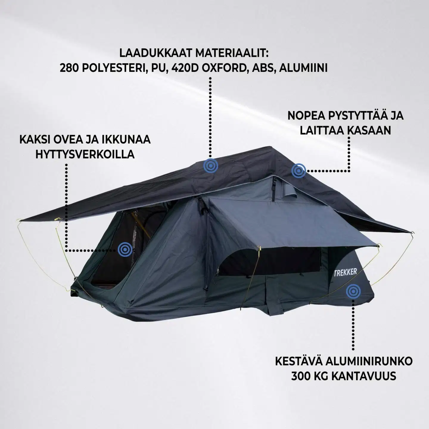 Trekker kattoteltta camper m, harmaa - 3