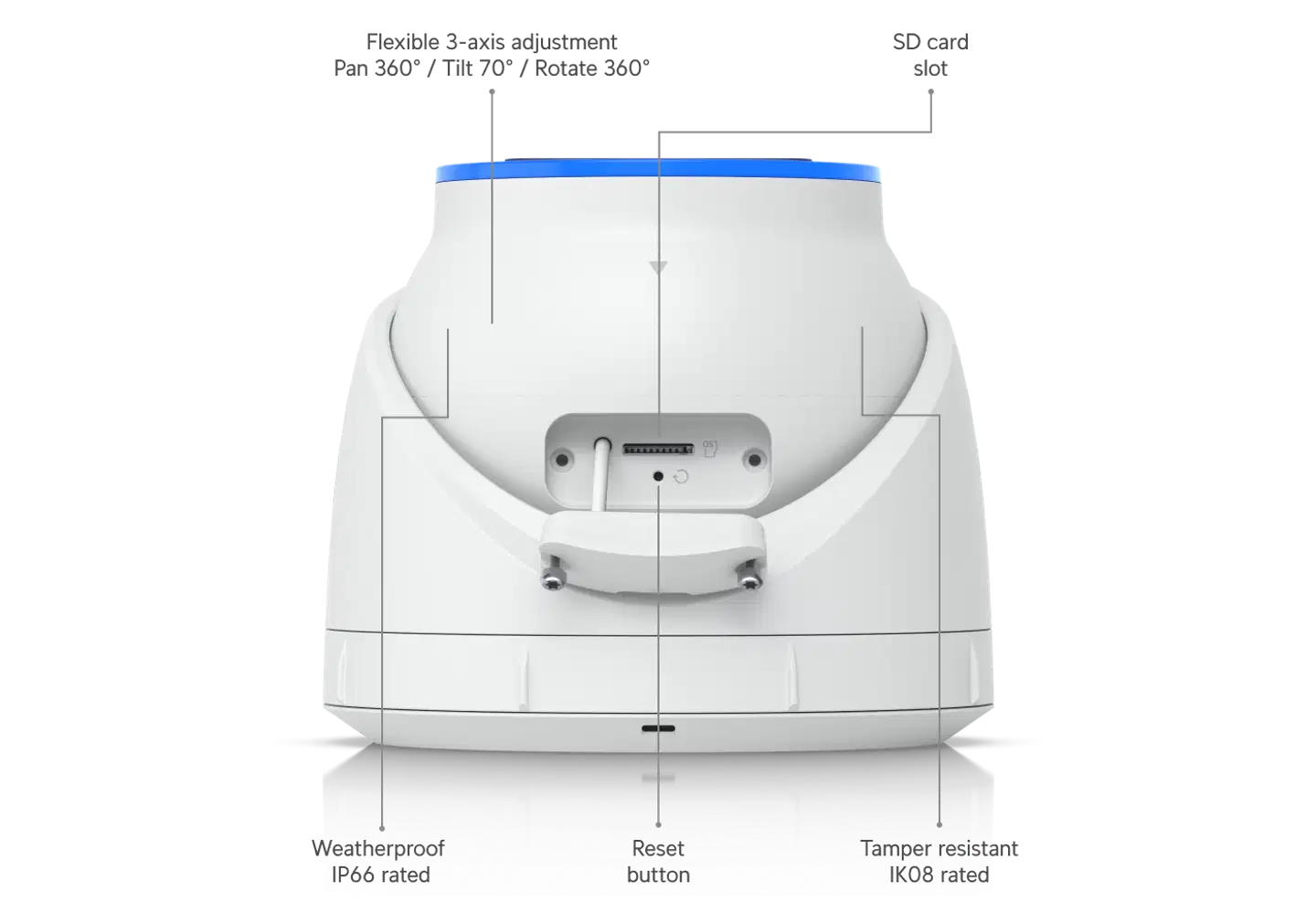 Ubiquiti sääsuojattu ilkivaltasuojattu 4K PoE+ AI -valvontakamera UVC-AI-Turret-W valkoinen - 16