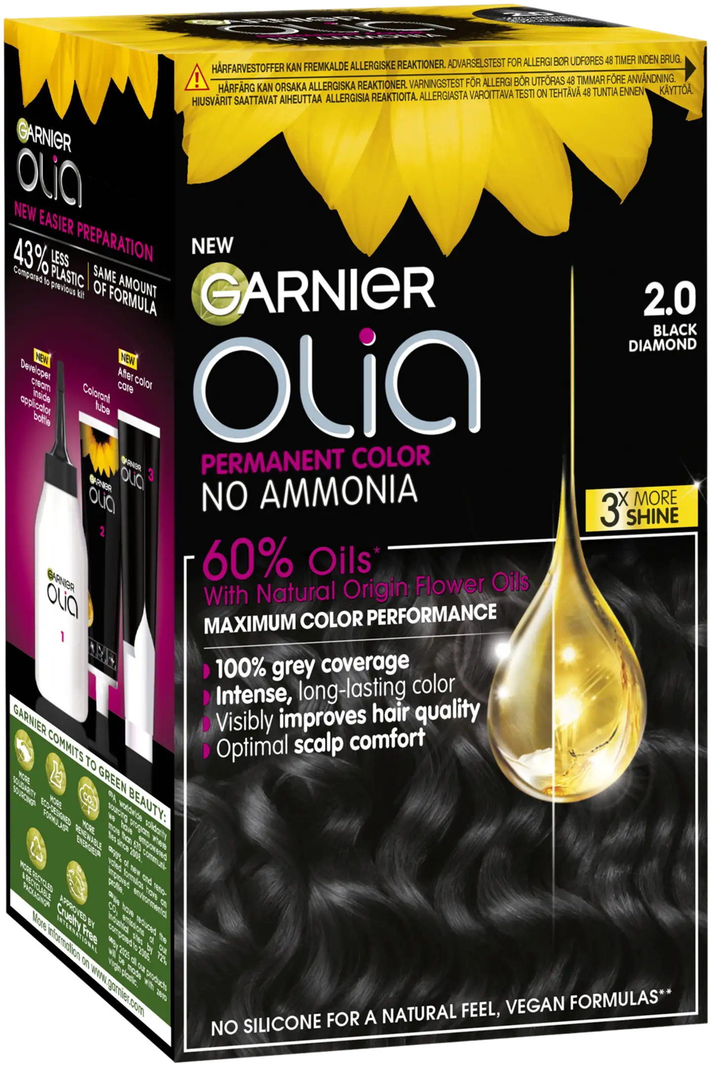 Garnier Olia 2.0 Black Diamond kestoväri 174ml - 2