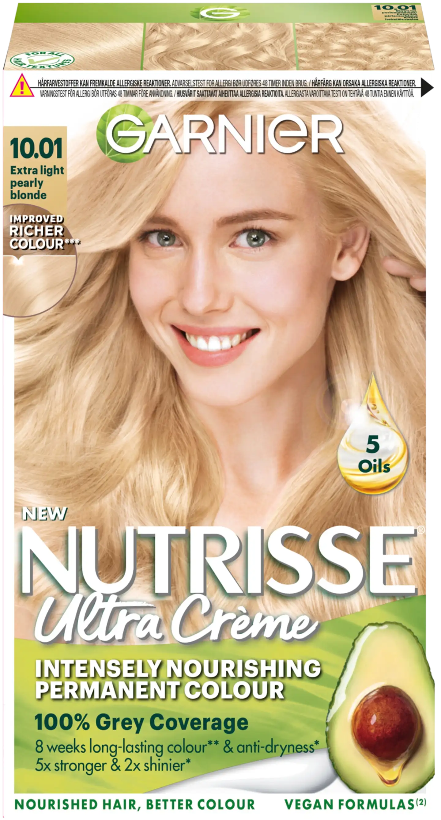 Garnier Nutrisse Ultra Creme 10.01 Extra Light Pearly Blonde Kirkas Helmiäisvaalea kestoväri 1kpl - 2