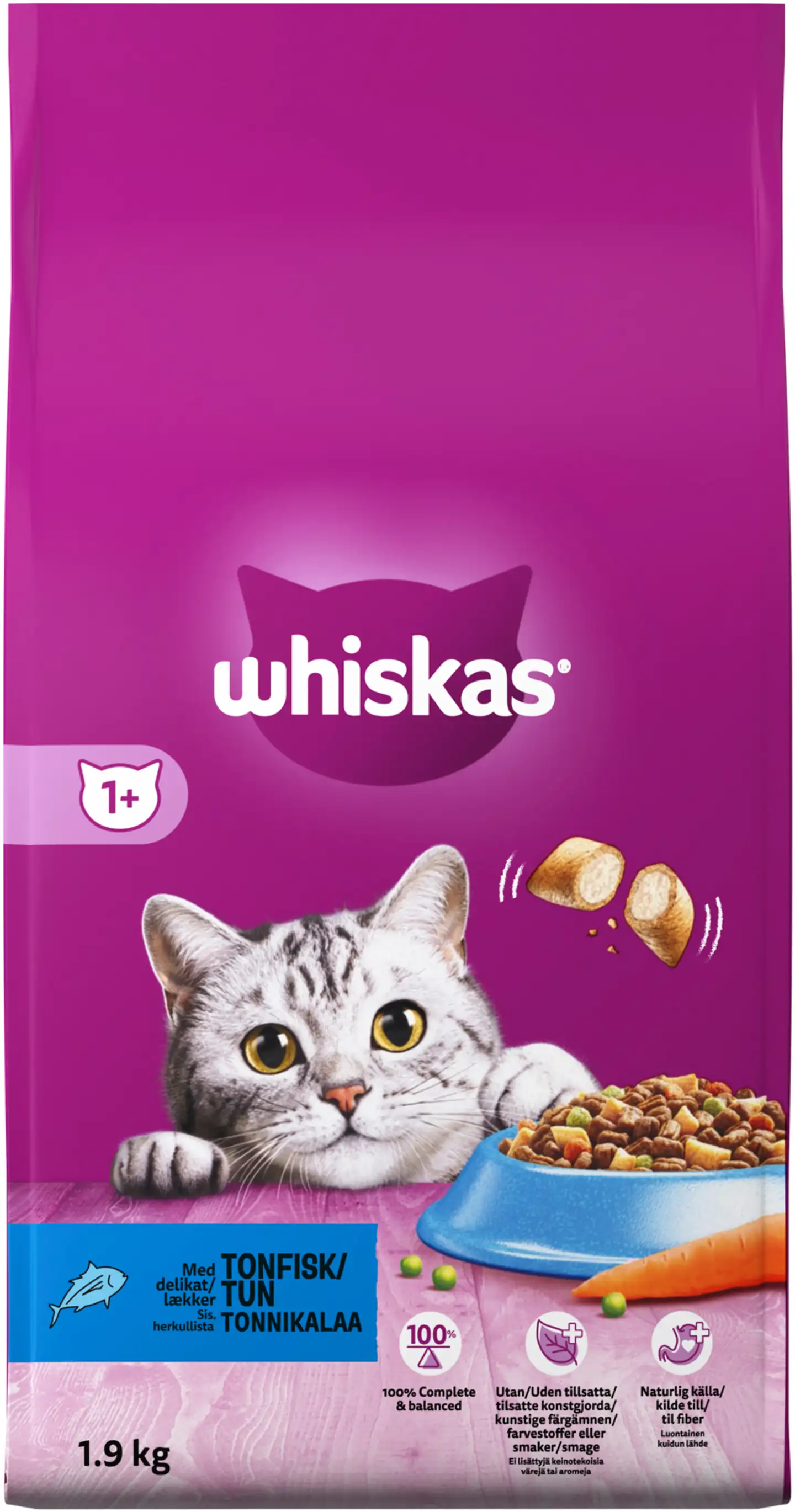 Whiskas 1+ sis. Tonnikalaa (1,9 kg)