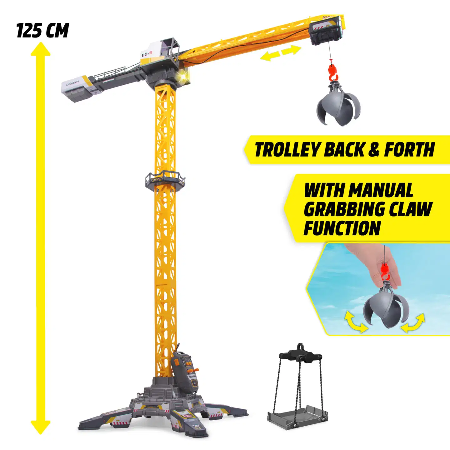 Dickie Toys - Liebherr Hero, radio-ohjattava nosturi, 125 cm - 5