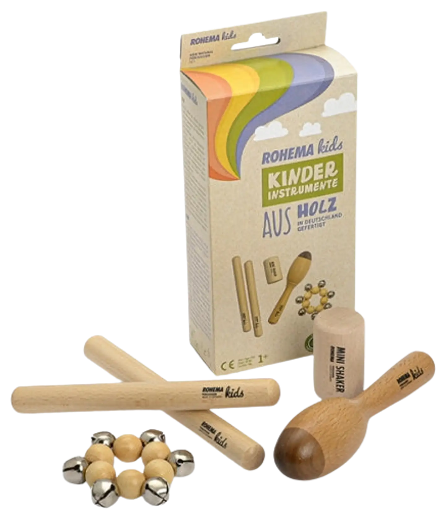 Rohema rytmisoitinsetti minishaker marakassit klaveet ja rannekulkuset