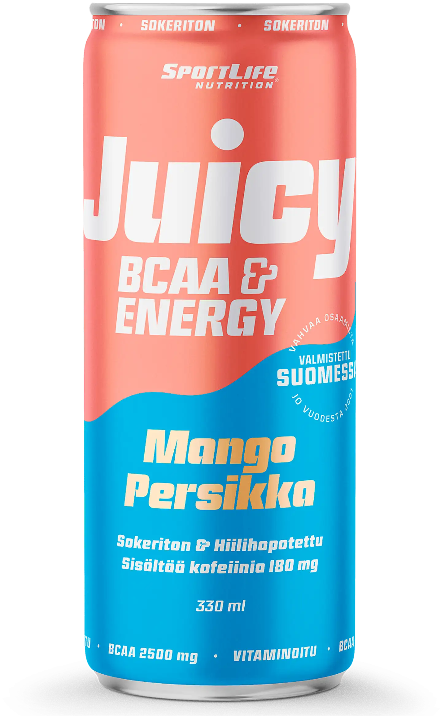 SportLife Nutrition Juicy BCAA 330ml Mango-persikka hiilihapotettu virkistysjuoma