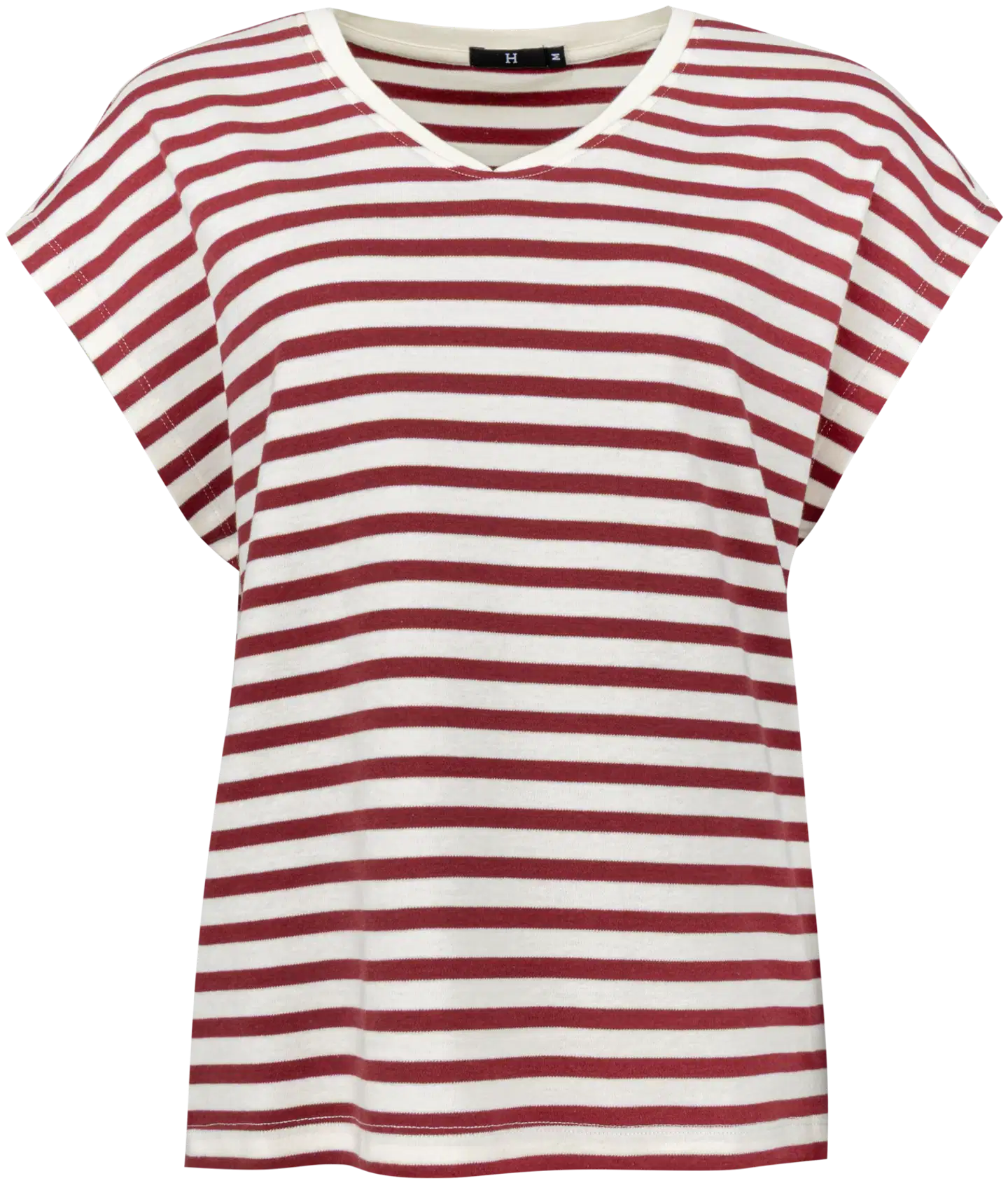 House naisten raidallinen t-paita 213H261701 - red white - 1