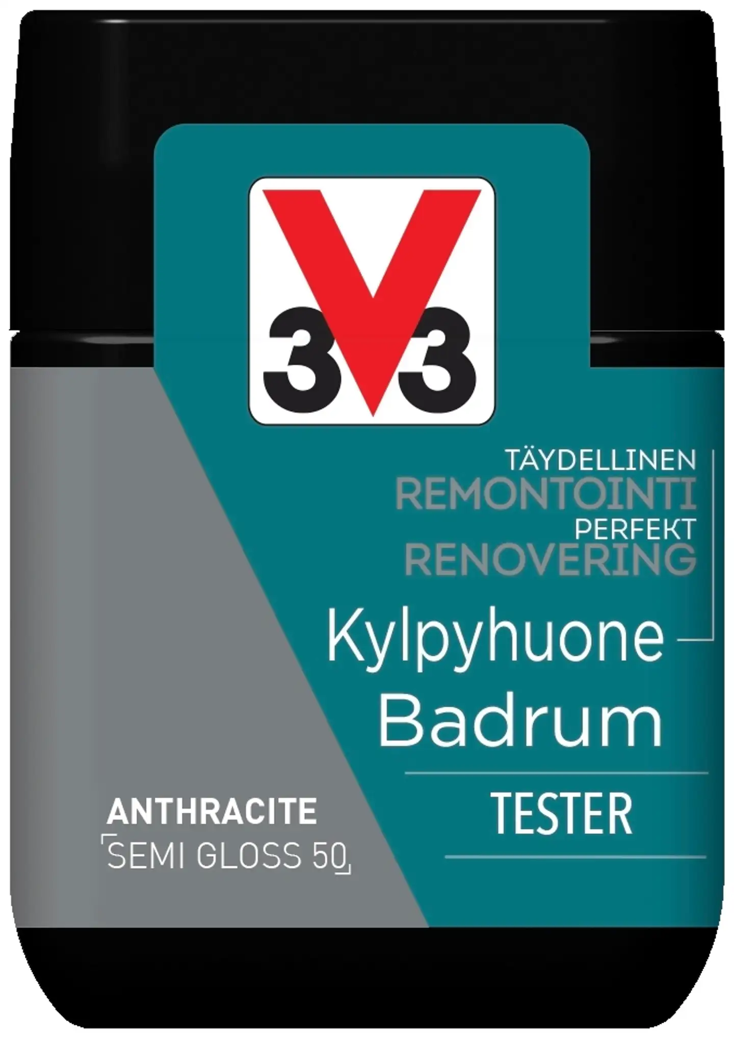 V33 Remontointimaali kylpyhuone tester75ml Anthracite