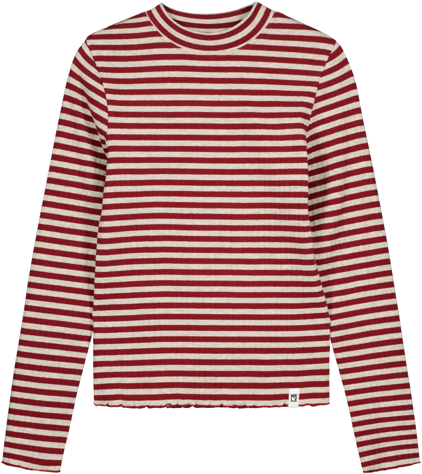 WKLY. naisten raidallinen pusero kilpikonnakauluksella 213W341208 - Cabernet/lt. grey mel - 1
