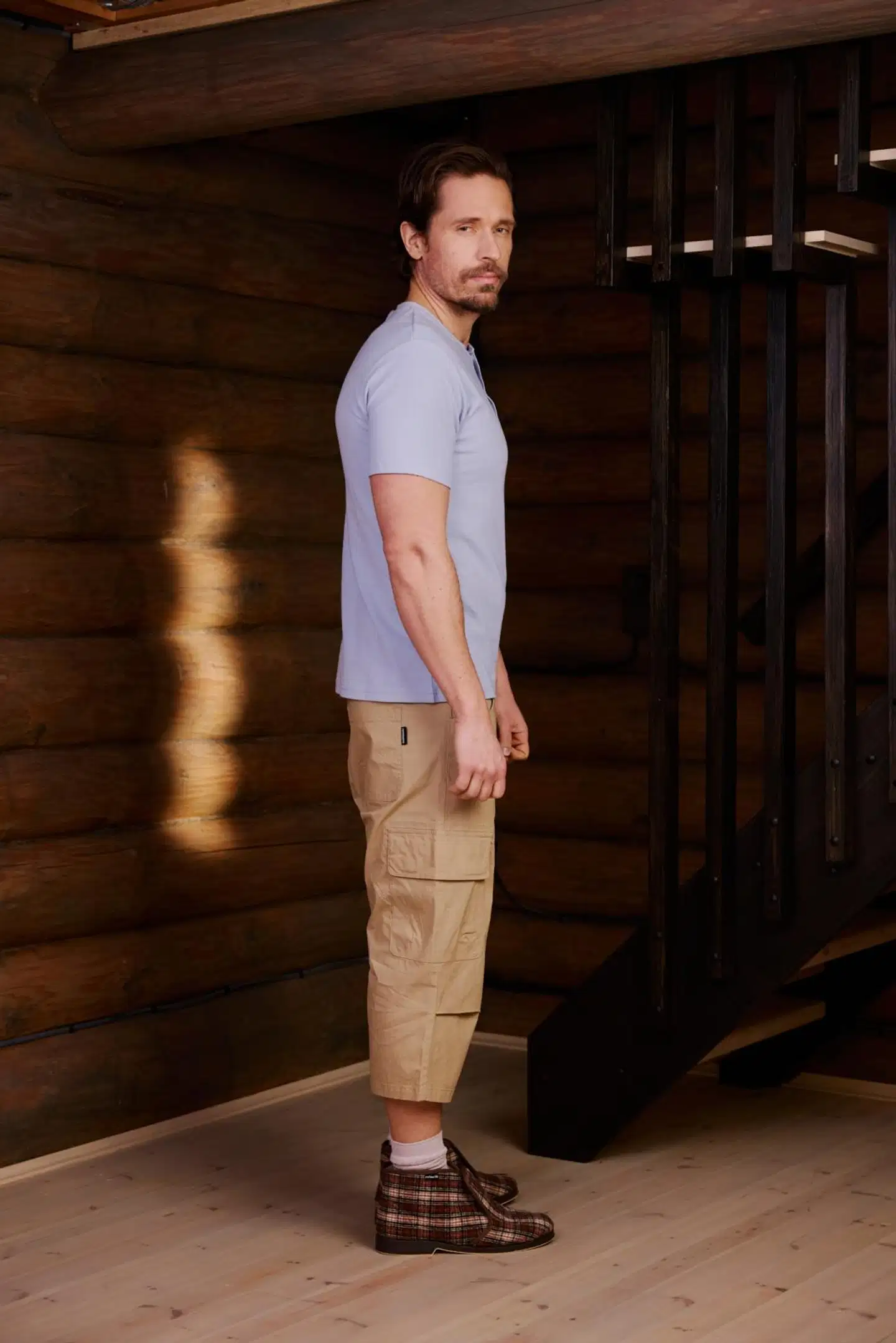 Reino&Aino miesten Henley T-paita Reino - Light Blue - 5