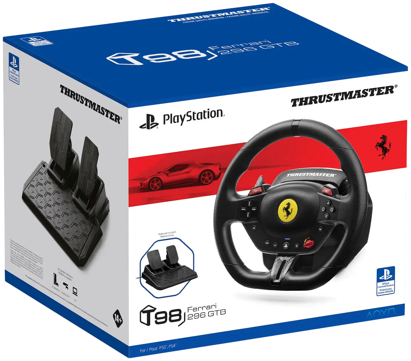 Thrustmaster T98 Ferrari 296 GTB rattipolkimet PS5/PS4/PC - 6
