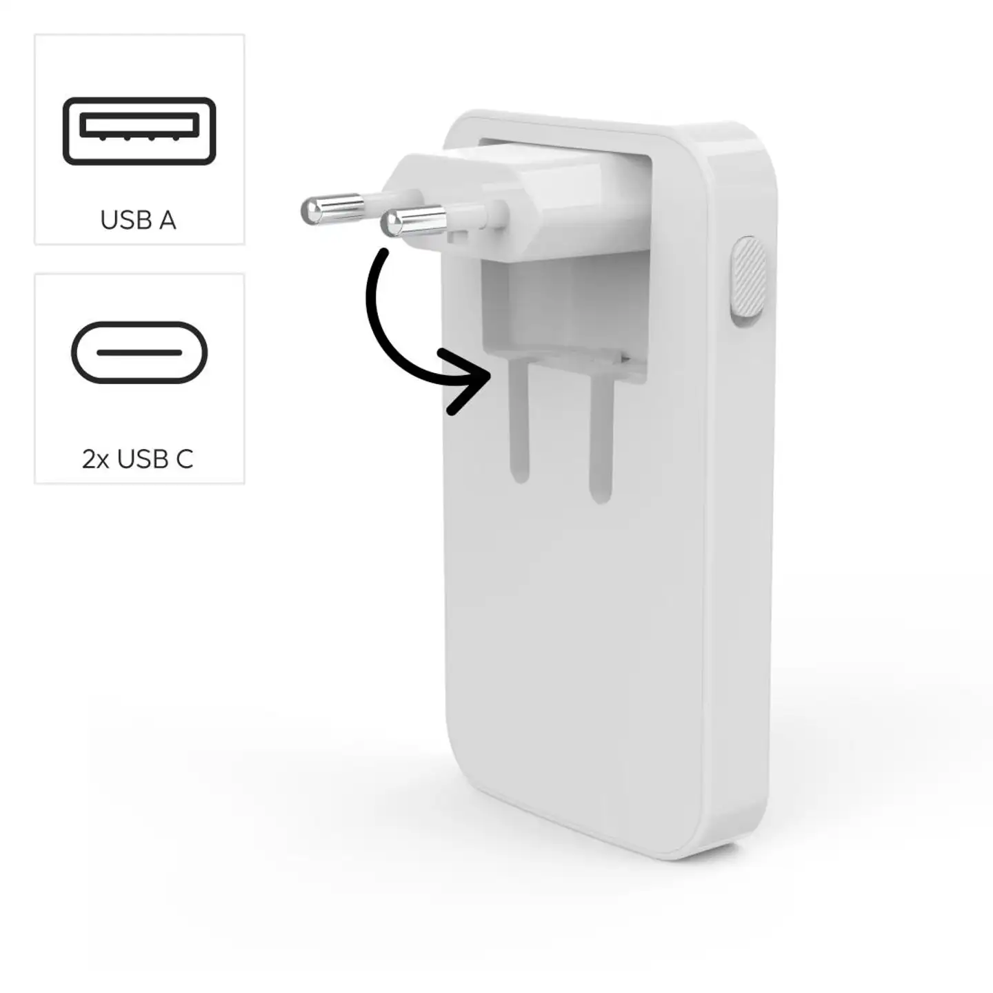 Hama pikalaturi, 2x USB-C, 1x USB-A, GaN, PD, 65W - 7