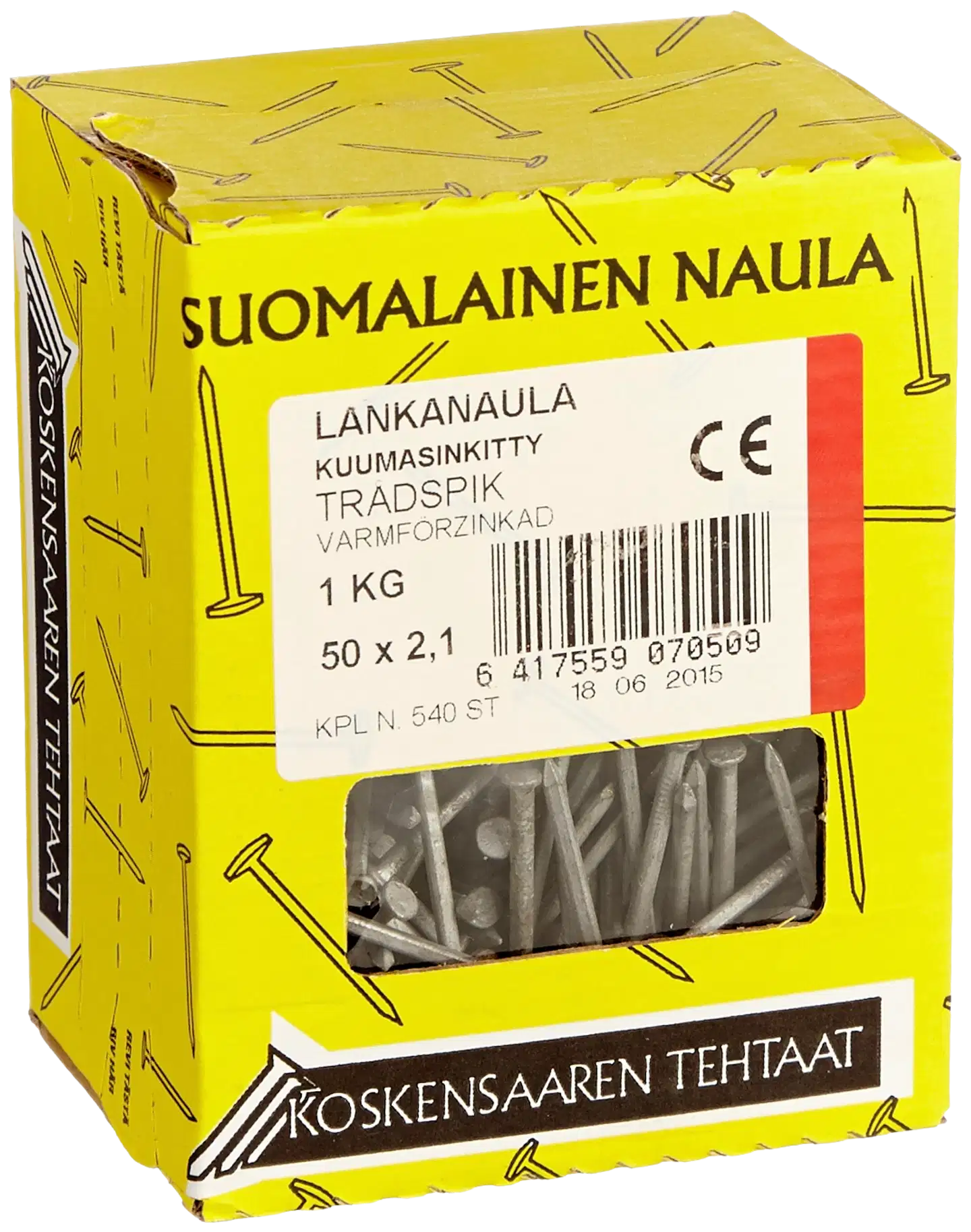 Koskensaaren Tehtaat Lankanaula kuumasink. 1kg 50x2,1mm - 1