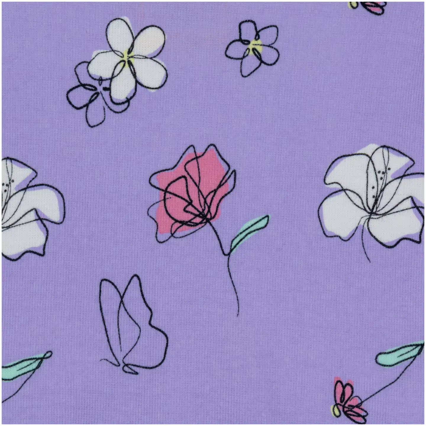 Ciraf lasten ribbineulottu t-paita kukka 25tc261618 - 15-3817tcx lavender - 3