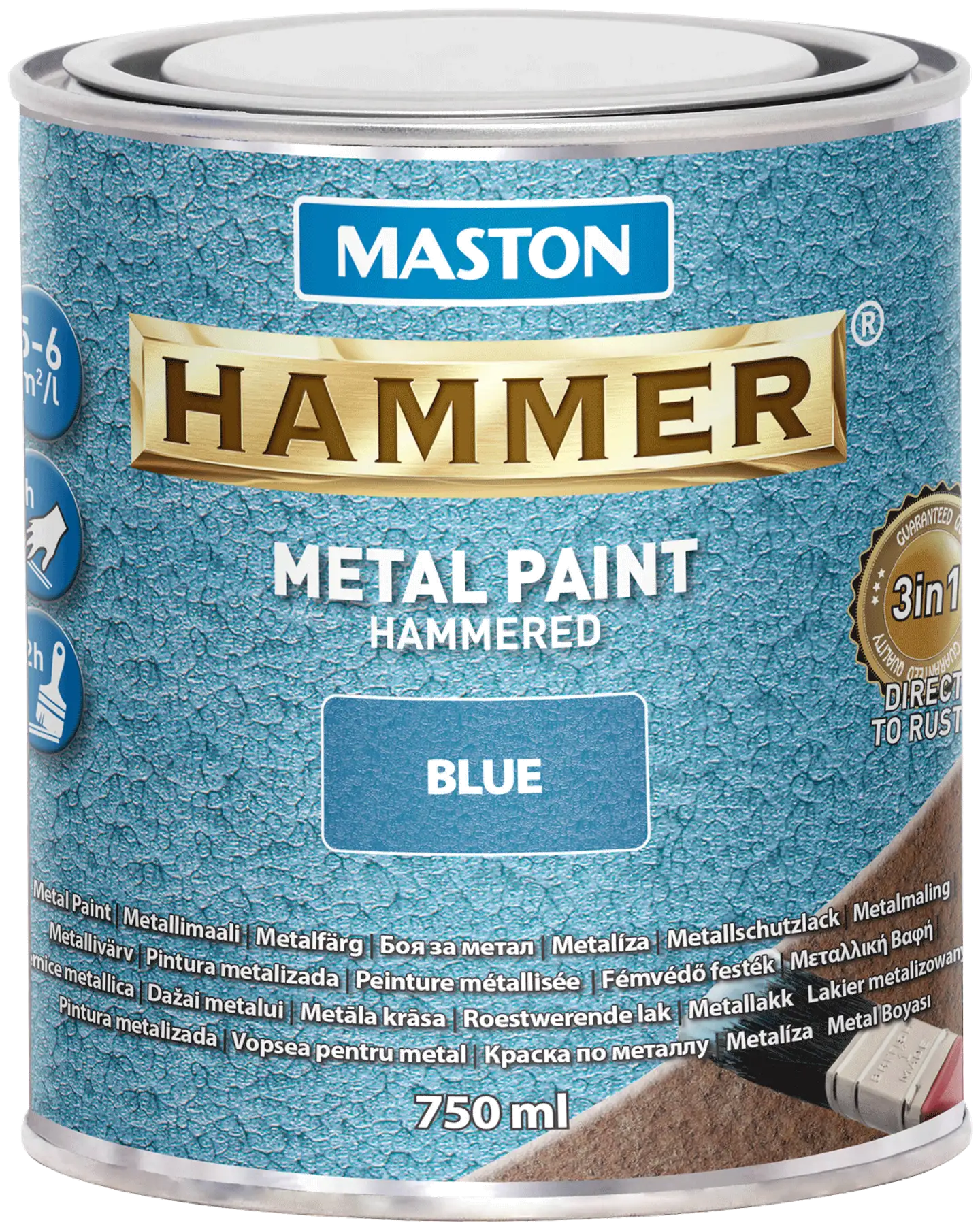 Maston metallimaali Hammer Vasaralakka sininen 750 ml - 1