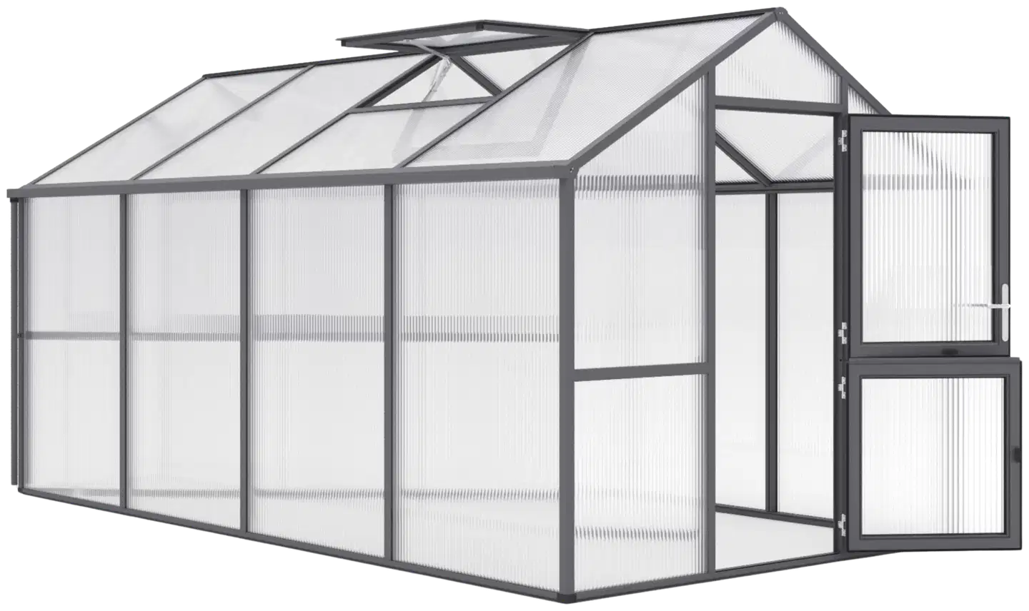 Kreative Gartentechnik kasvihuone Iris IV 10 m2 antrasiitinharmaa - 1