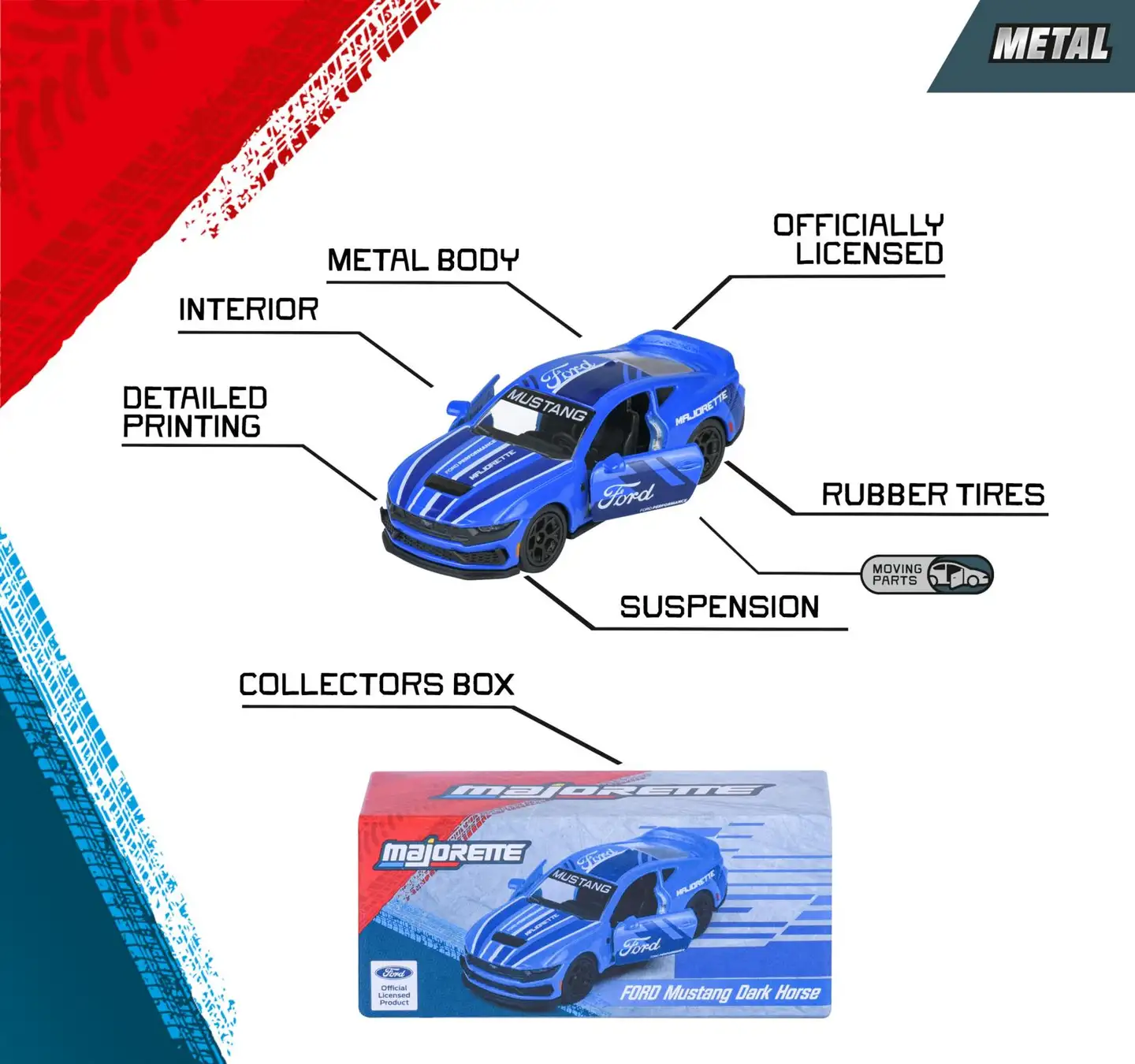 Majorette Showroom Deluxe auto, metallivalettu (die-cast), 7,5 cm, 1:64, useita erilaisia - 7