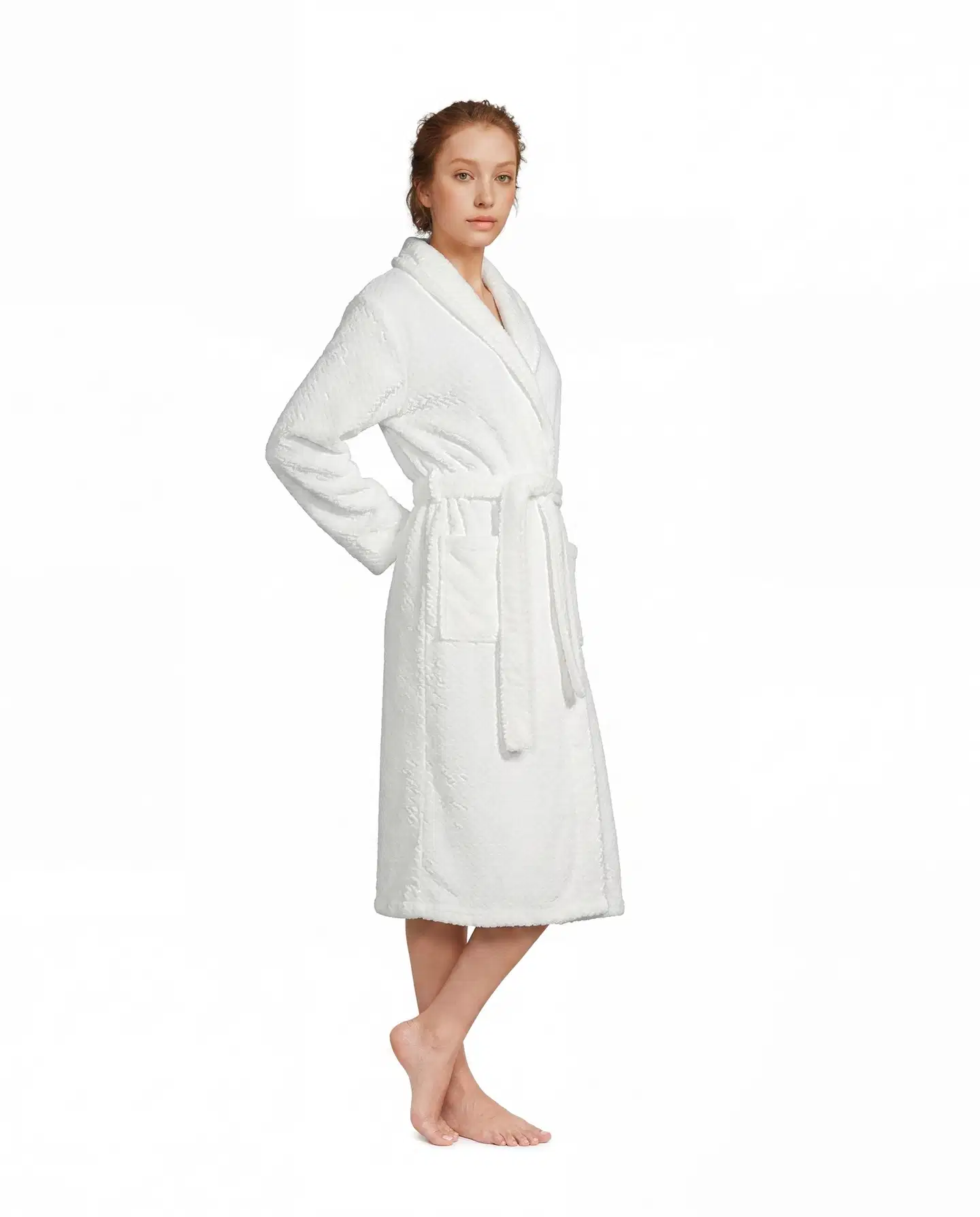 Actuelle naisten aamutakki 212A382631 - White - 3