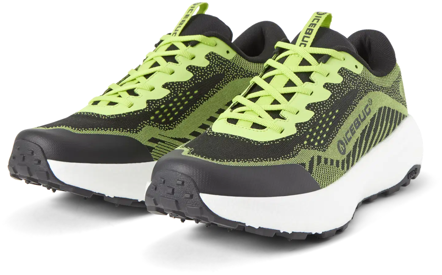 Icebug miesten nastajuoksujalkineet Myr BUGrip - Black/GreenGlow - 4