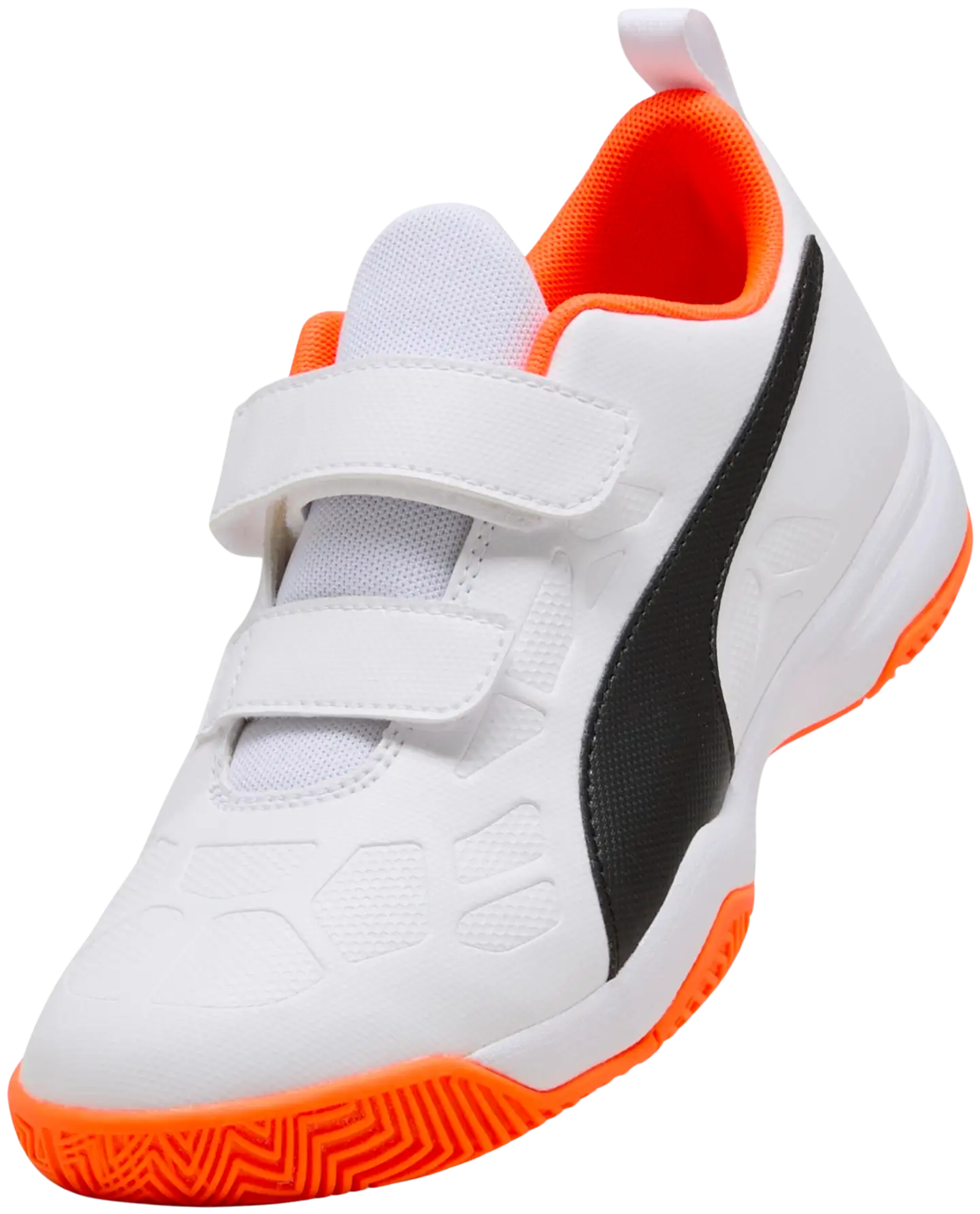 Puma lasten sisäpelikengät Tenaz V Jr - Puma White-Puma Black-Orange - 6