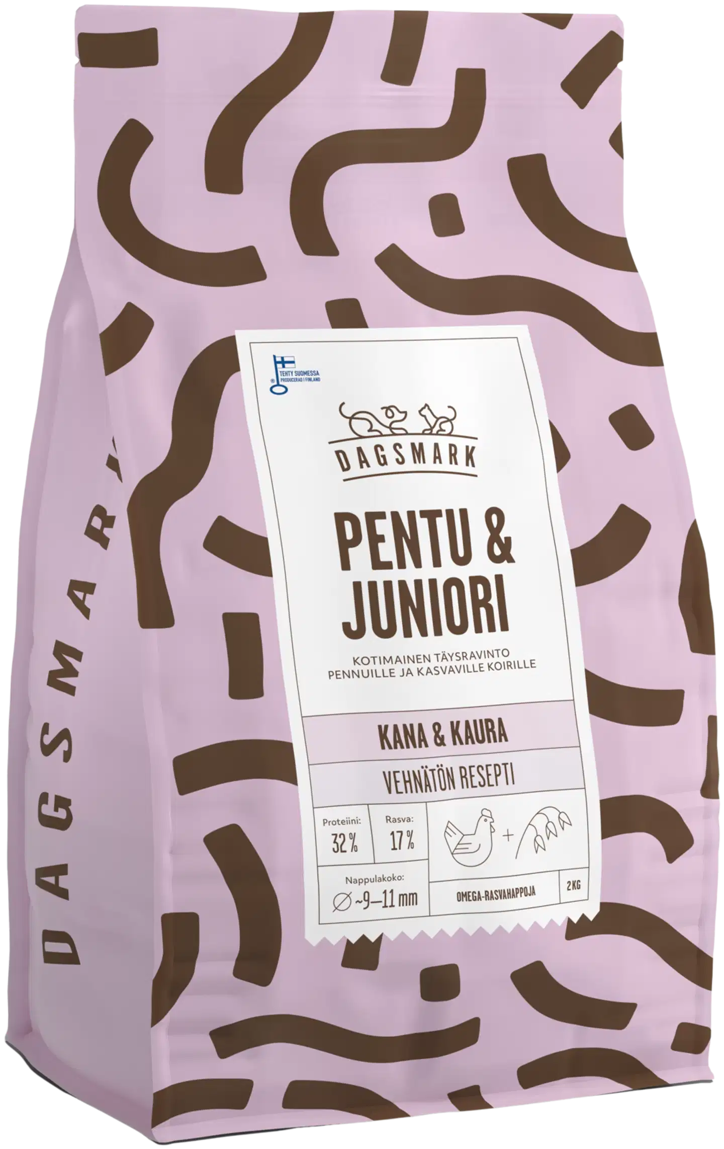 Dagsmark PENTU & JUNIORI koiran kuivaruoka vehnätön kana-kaura 2 kg
