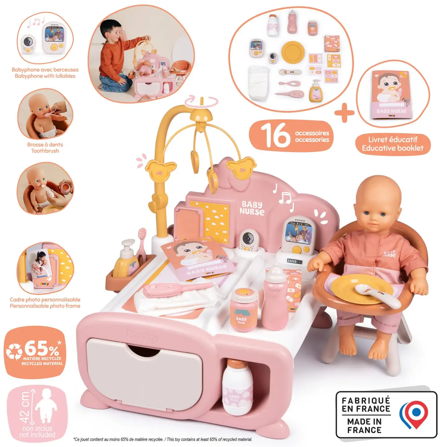 Smoby Baby Nurse Nuken Cocoon 3in1 lepo- ja virikenurkkaus - 4