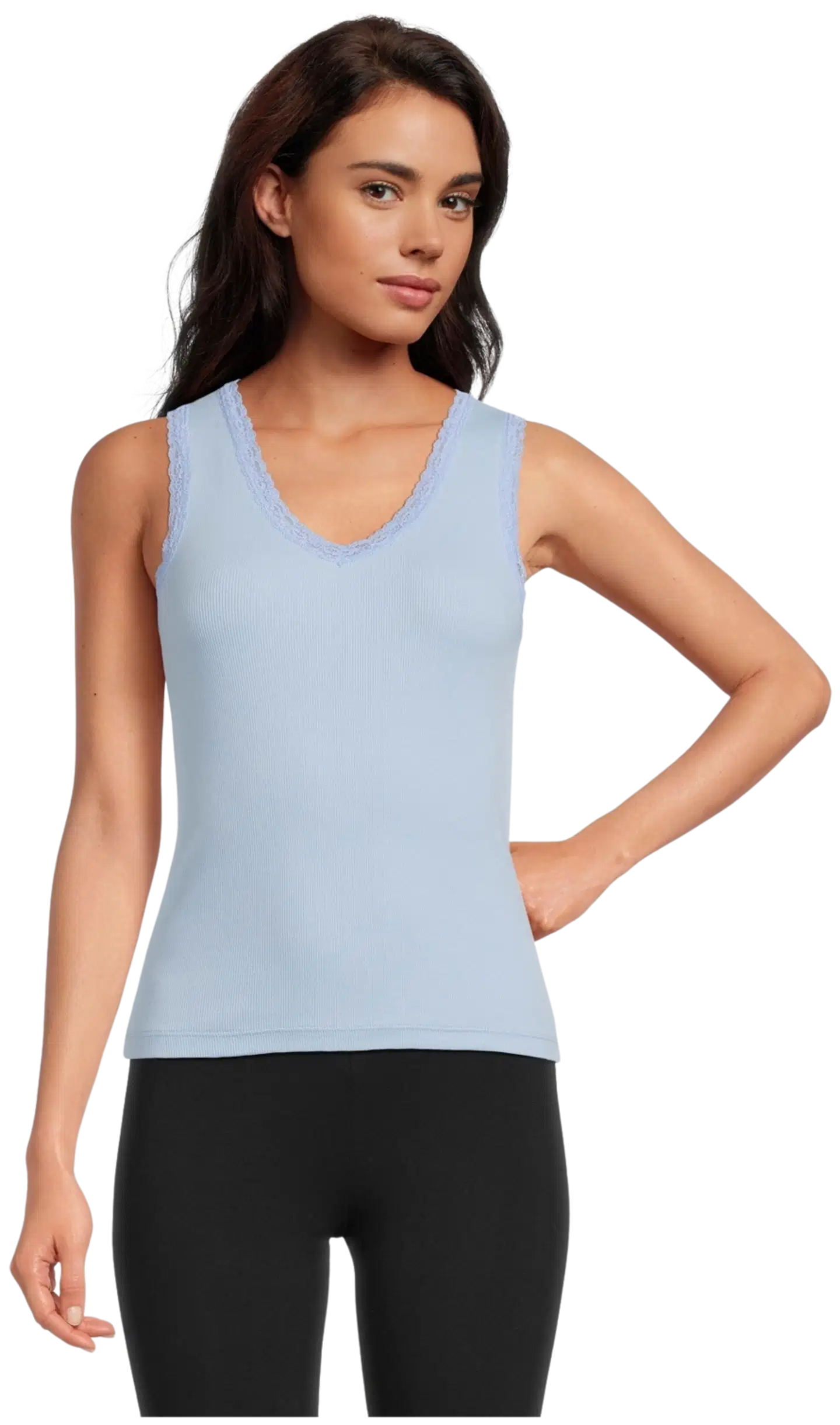 WKLY. naisten ribbitoppi 213W030123 - Chambray blue - 1