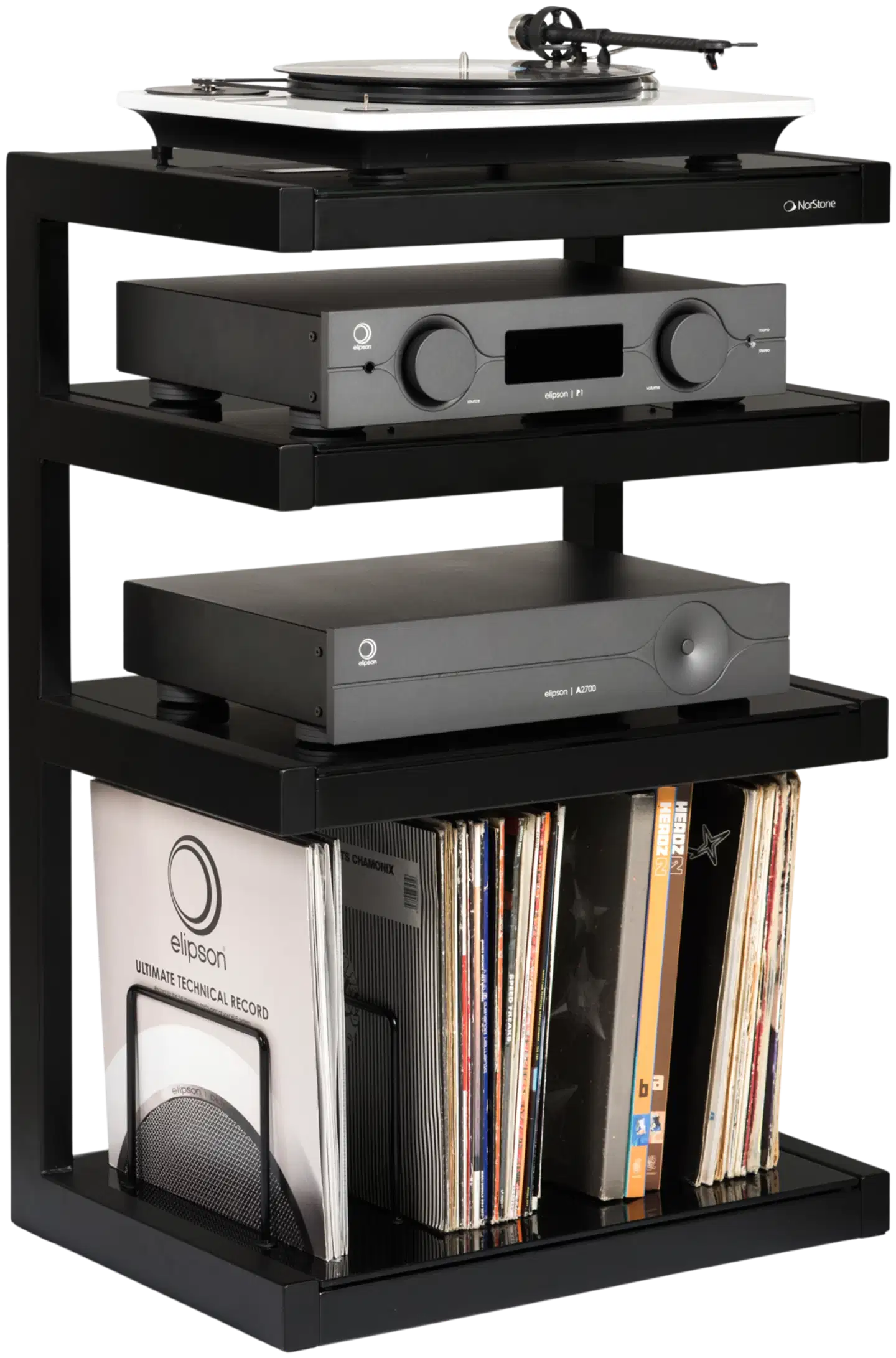 Norstone Esse HiFi Vinyl -levysoitin- ja vinyylikaluste satiinimusta/musta - 2