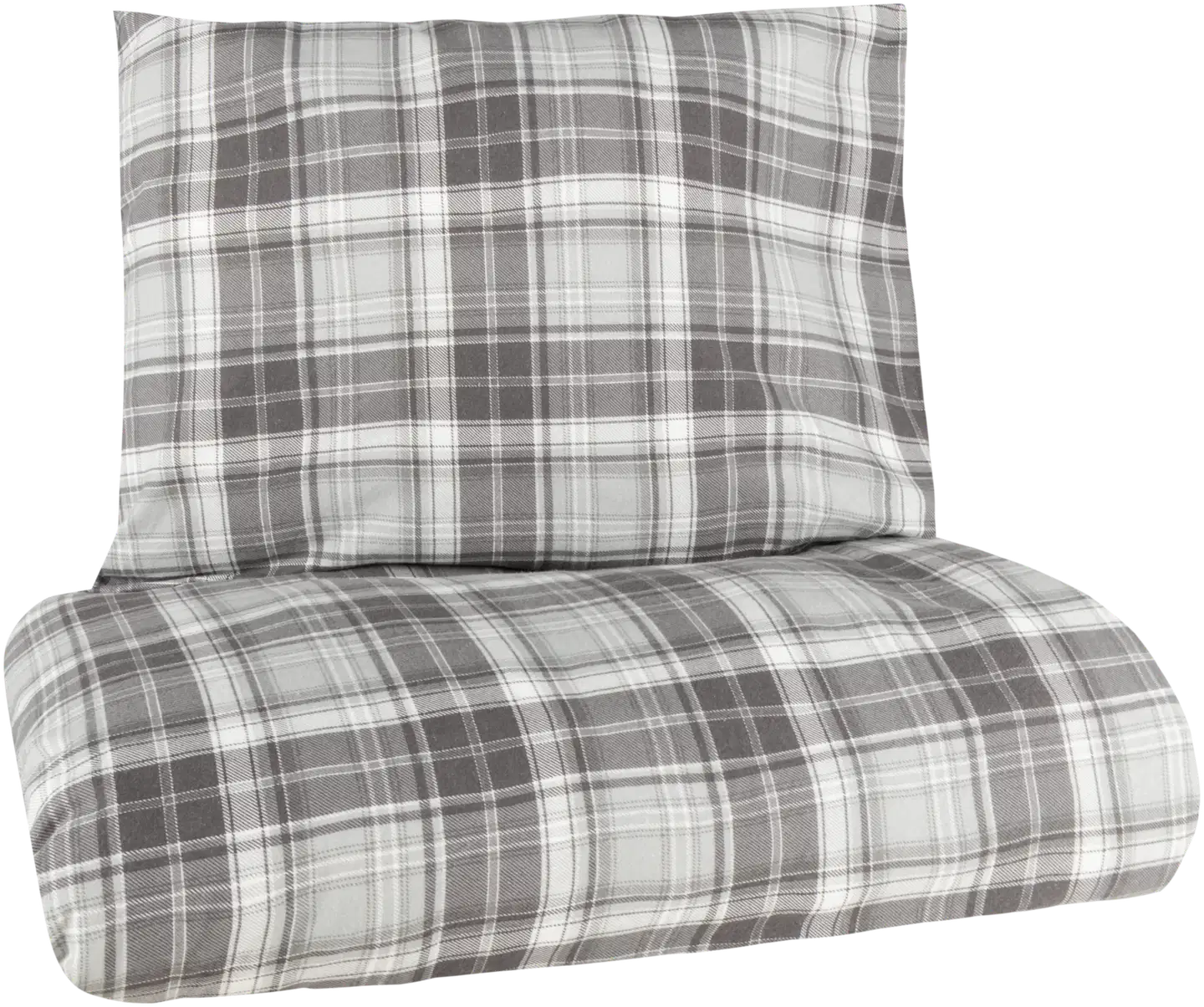 House flanellipussilakanasetti Check 150x210 cm harmaa - 1