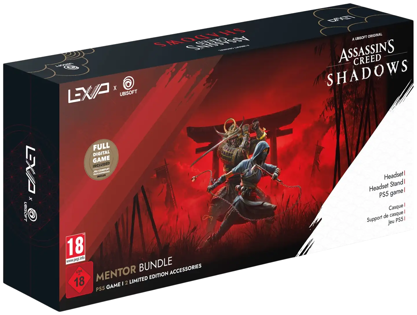 Lexip Assassins Creed Shadows Mentor bundle (PS5 peli, pelikuulokkeet, kuuloketeline) - 1