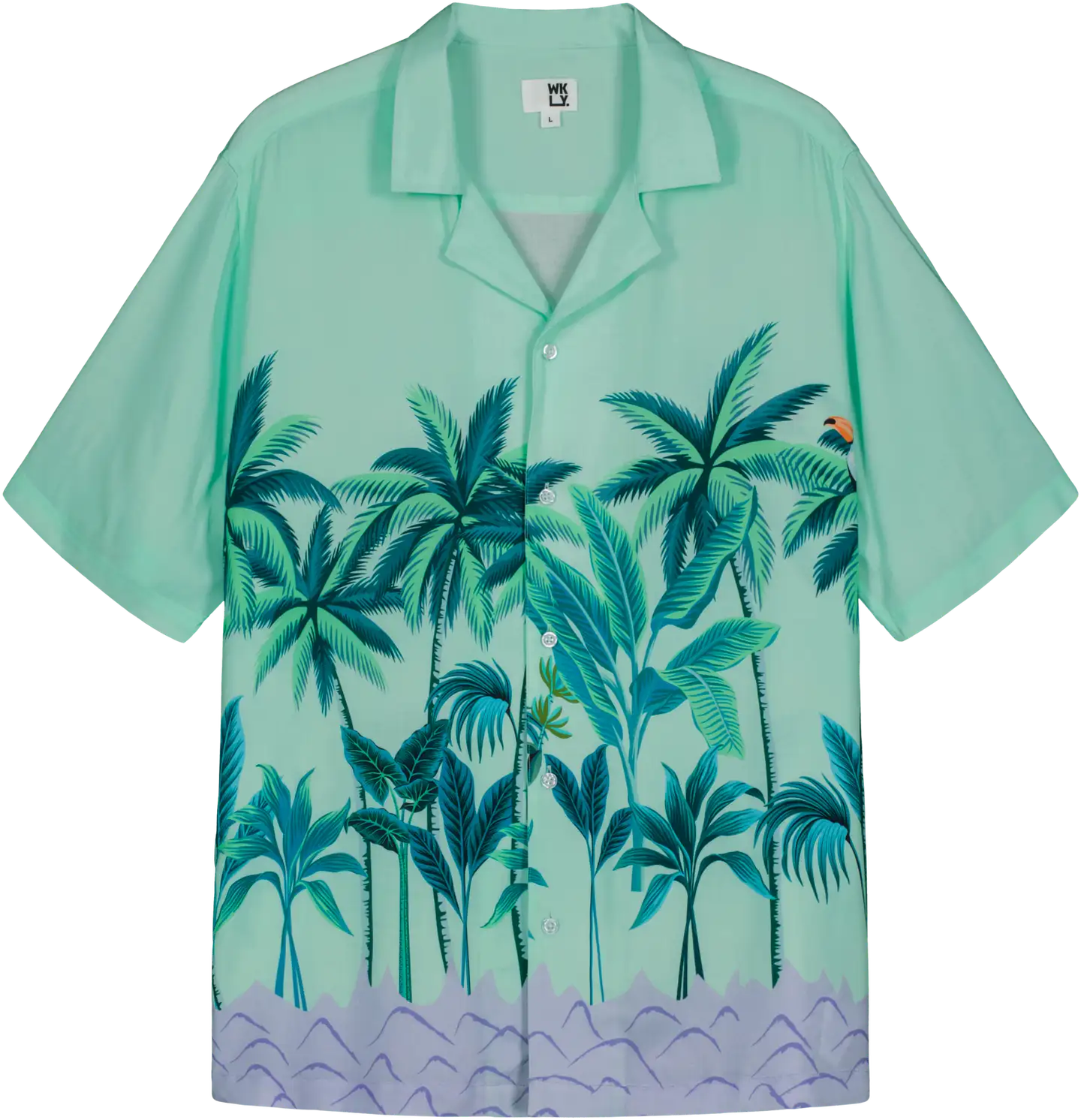 WKLY. miesten lyhythihainen Hawaii-paita 194W152509 - Light green - 1