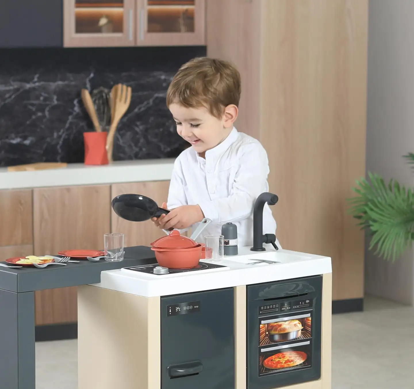 Smoby Kitchen Island, keittiösaareke kokkailuleikkeihin - 8