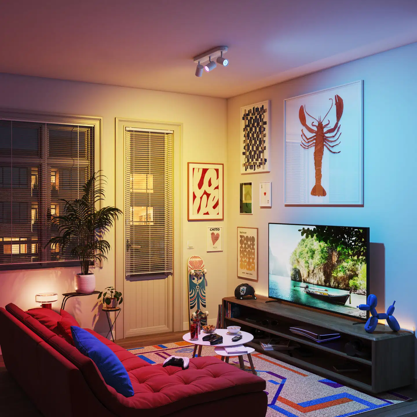 Philips Smart Lighting BOS kohdevalaisin GU10 5W RGB + säädettävä valkoinen 3 kpl kaukosäätimellä - 7