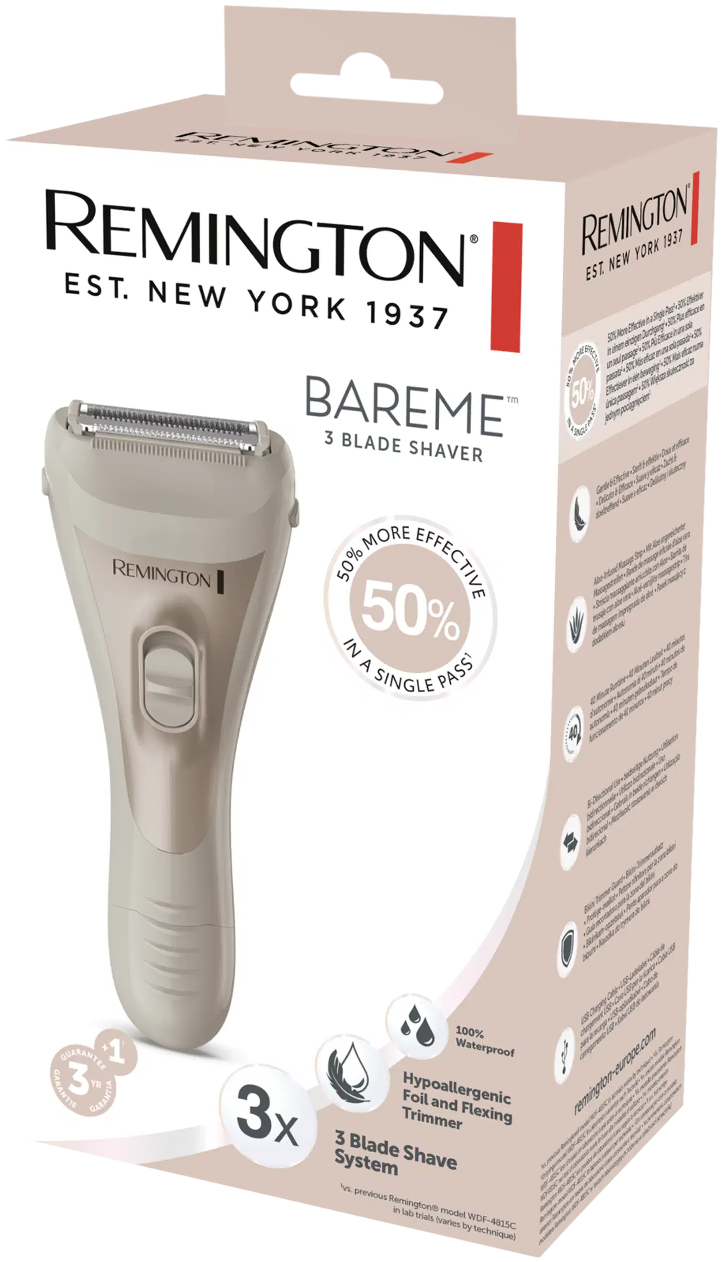 Remington ladyshaver BareMe™ ladattava WDF310 - 4
