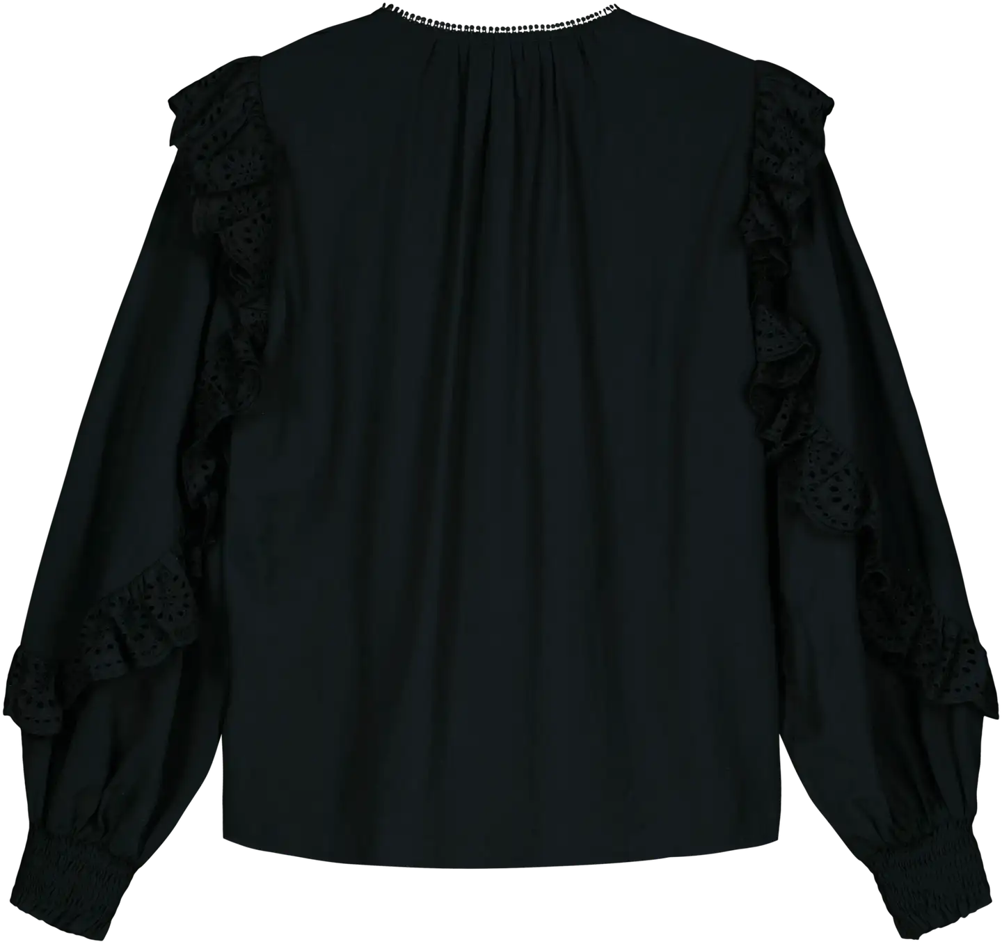 WKLY. naisten frillapusero 228W340714 - BLACK - 2