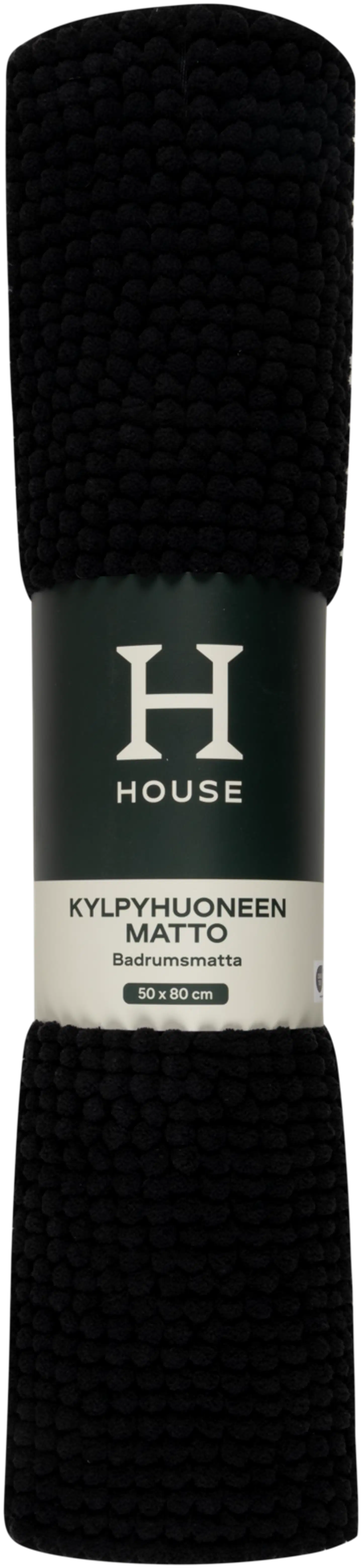 House kylpyhuoneenmatto Chenille 50x80 cm musta - 2