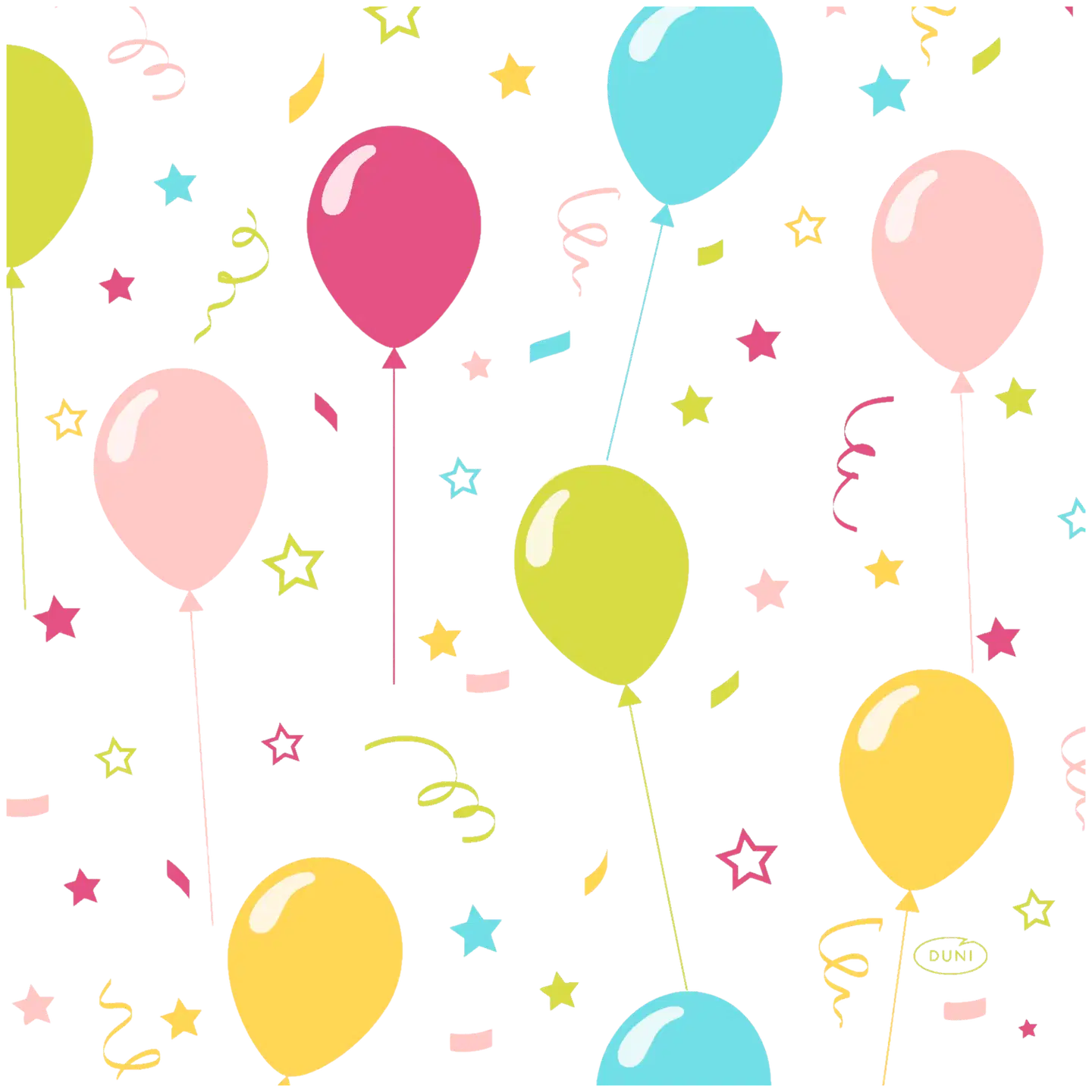 DUNI Tissue-lautasliina 33 x 33 cm Balloon Fun 3-krs, 20 kpl