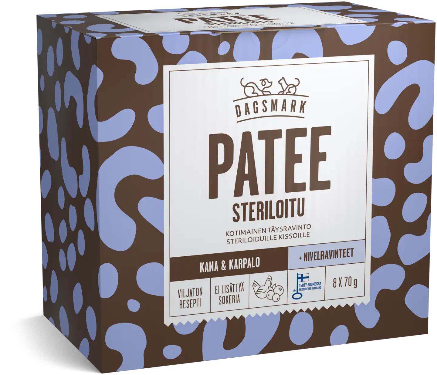 Dagsmark PATEE steriloitu, kana täysravinto aikuisille steriloiduille kissoille 8 x 70 g