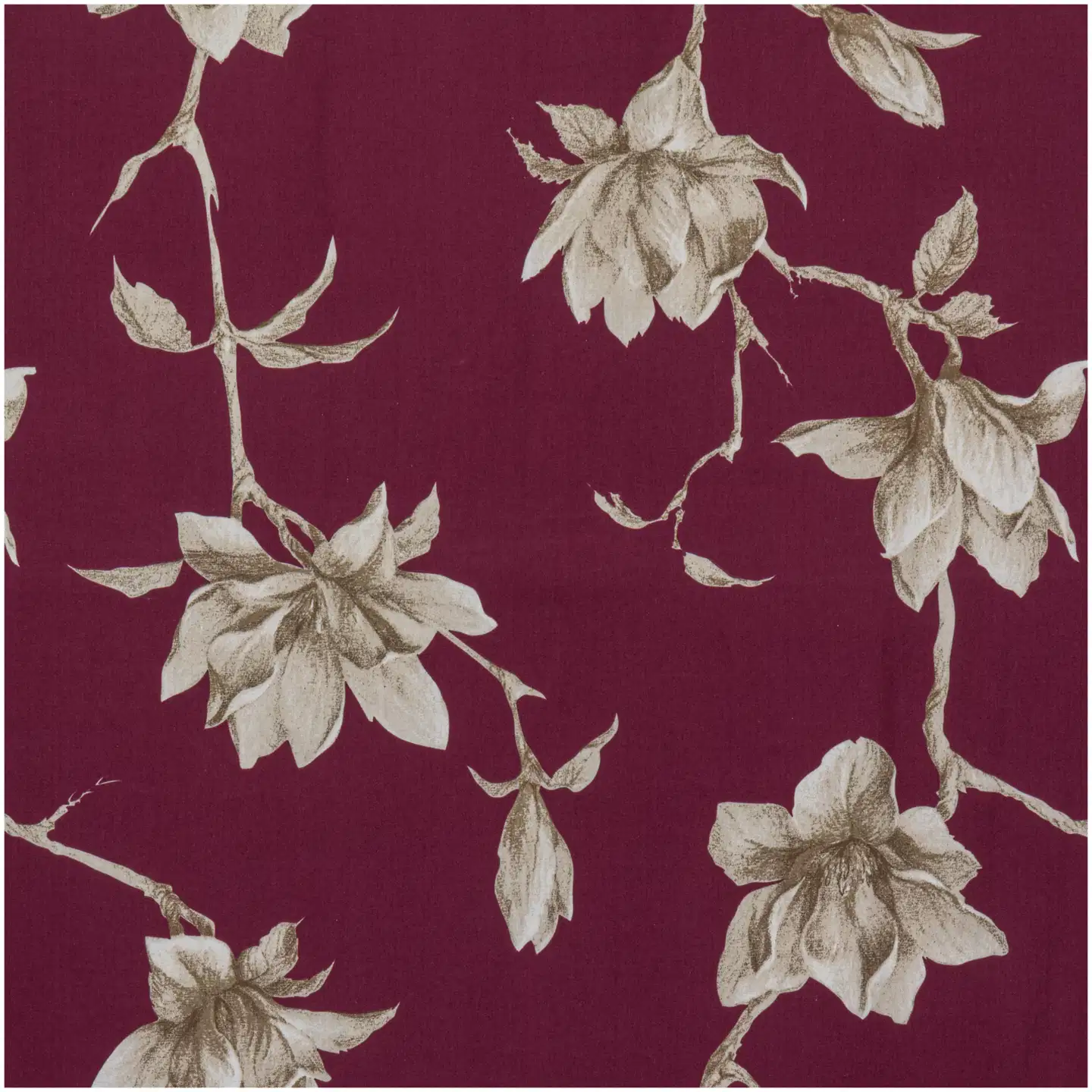 House satiinipussilakanasetti Blomster 150x210 cm burgundy - 2