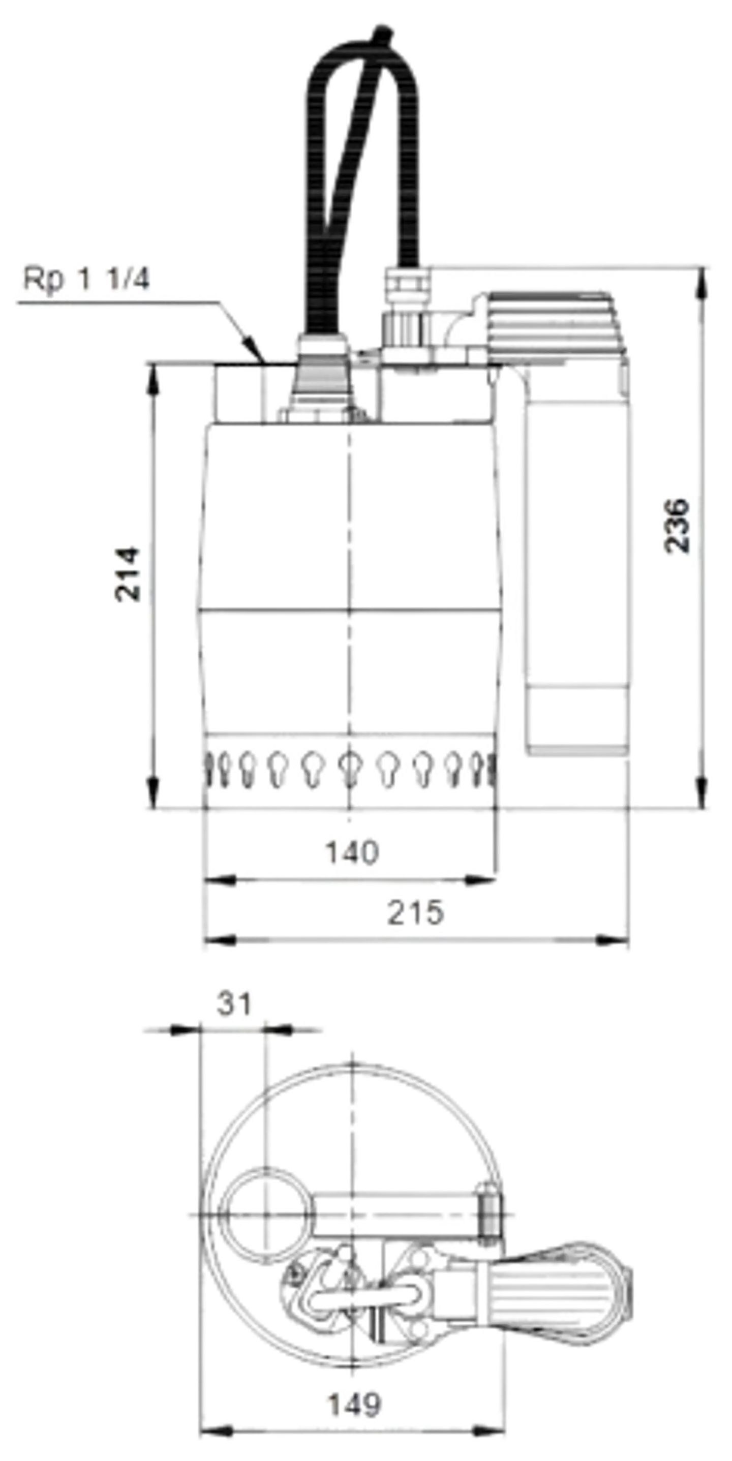 Grundfos KP 150-AV uppopumppu putkivipalla RST - 2