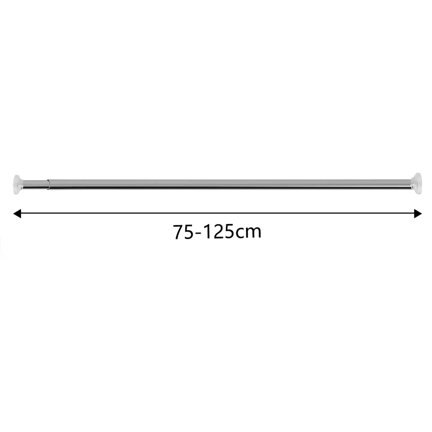 Ihanin suihkuverhotanko hopea 75-125 17/20mm - 3