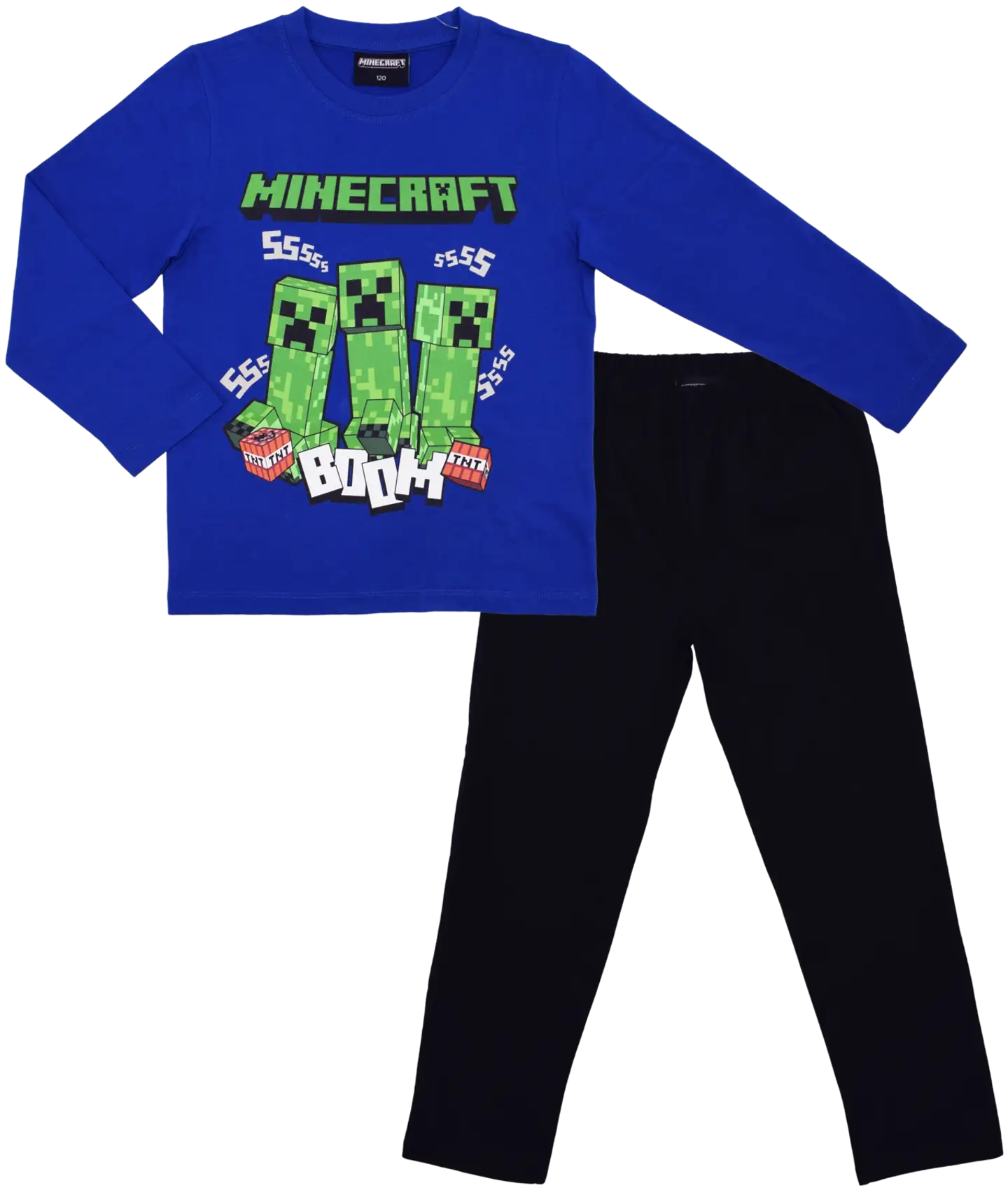 Minecraft lasten pyjama - t.sininen/musta - 1