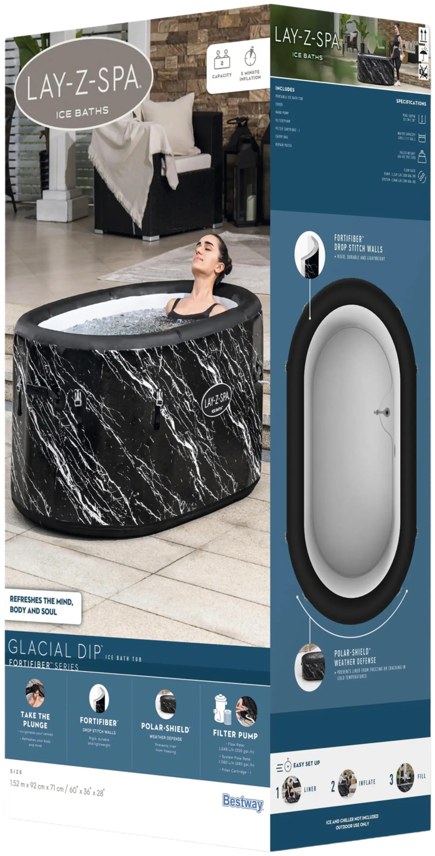Lay-Z-Spa Glacial Dip -Kylmäallas Musta - 3