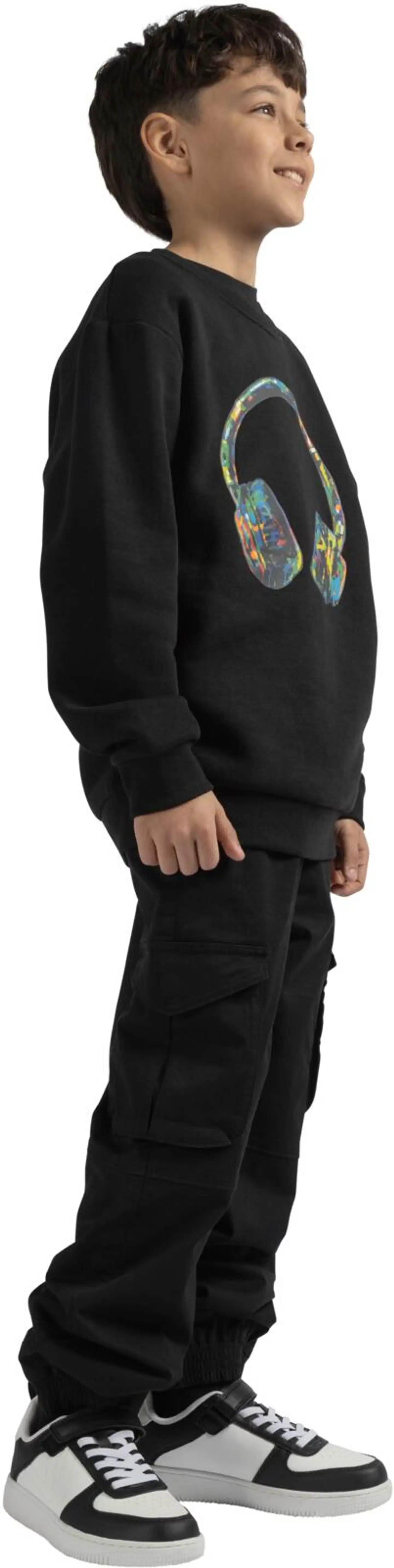 House lasten collegepusero, jossa harjattu sisäpinta 23PH292608 - Black - 5