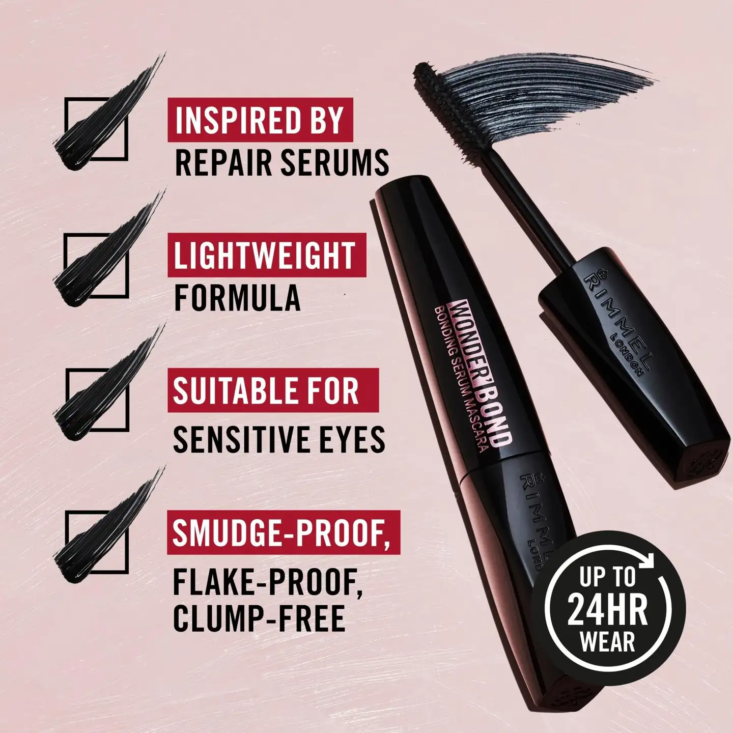 Rimmel Wonder Bond Bonding Serum Mascara 11 ml 001 Black ripsiväri - 5